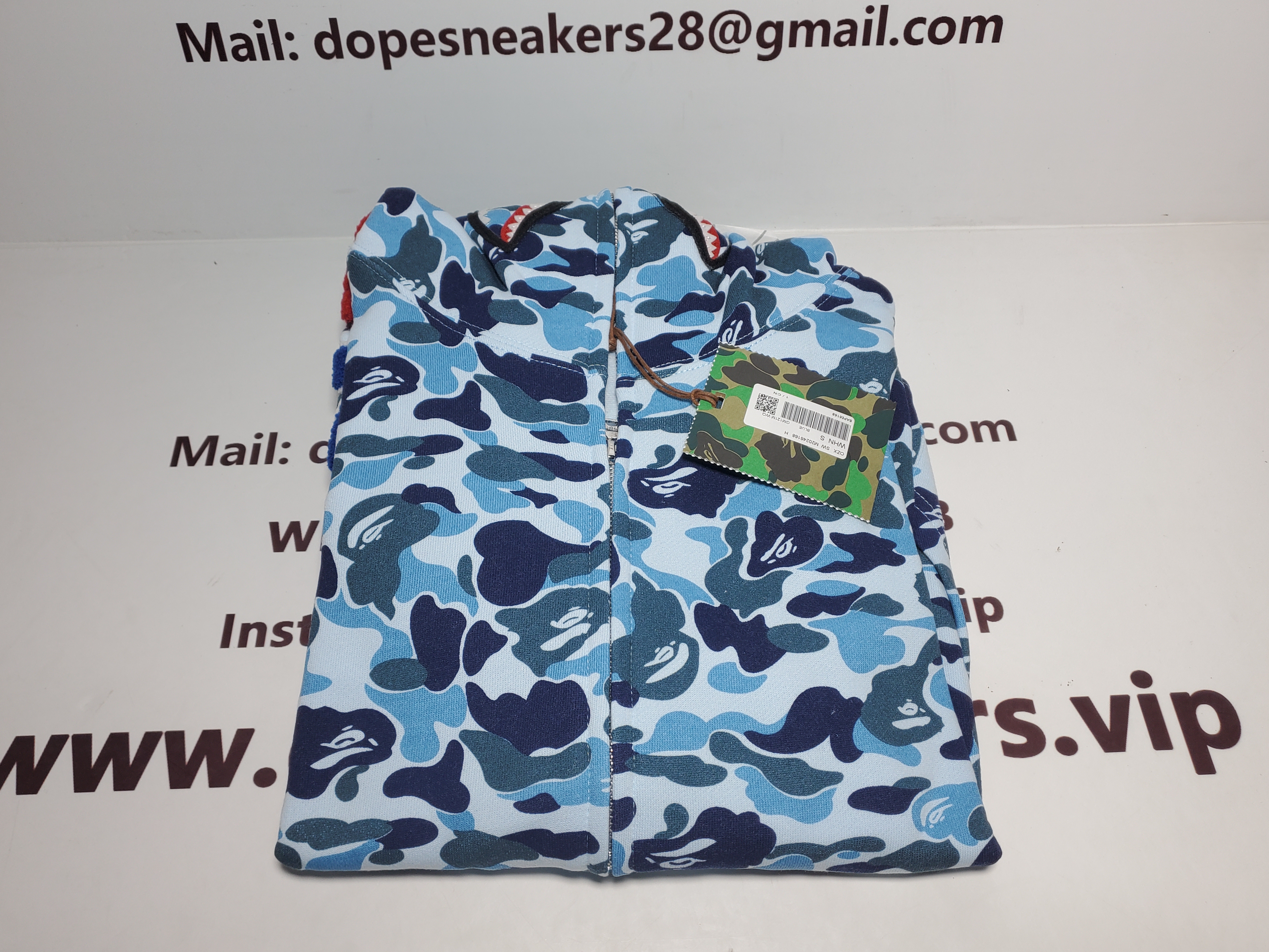 BAPE ABC Camo Shark Zip Hoodie Blue 1J70-314-001