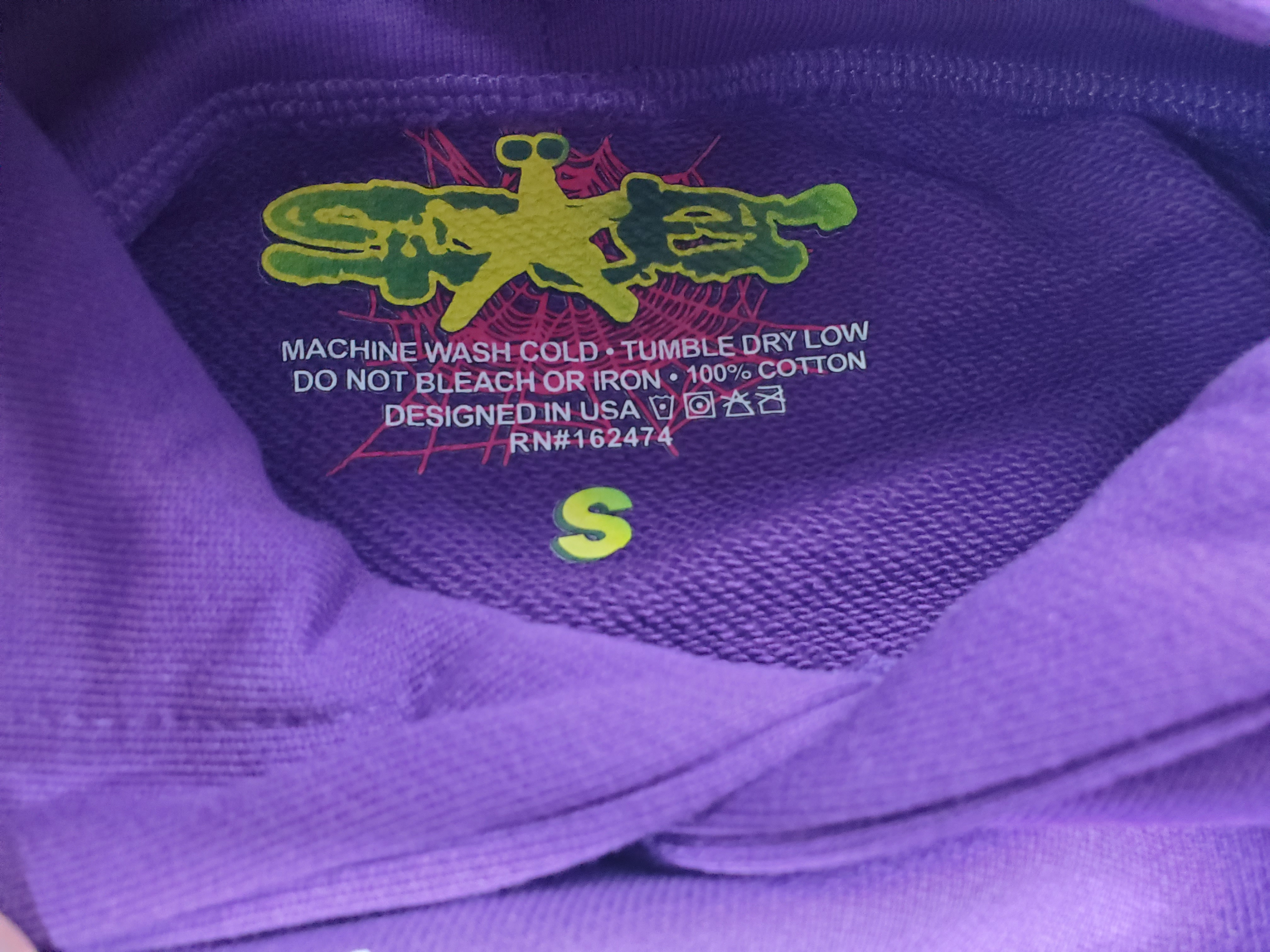 Sp5der Spider Web Print Gothic Punk Purple Hoodie