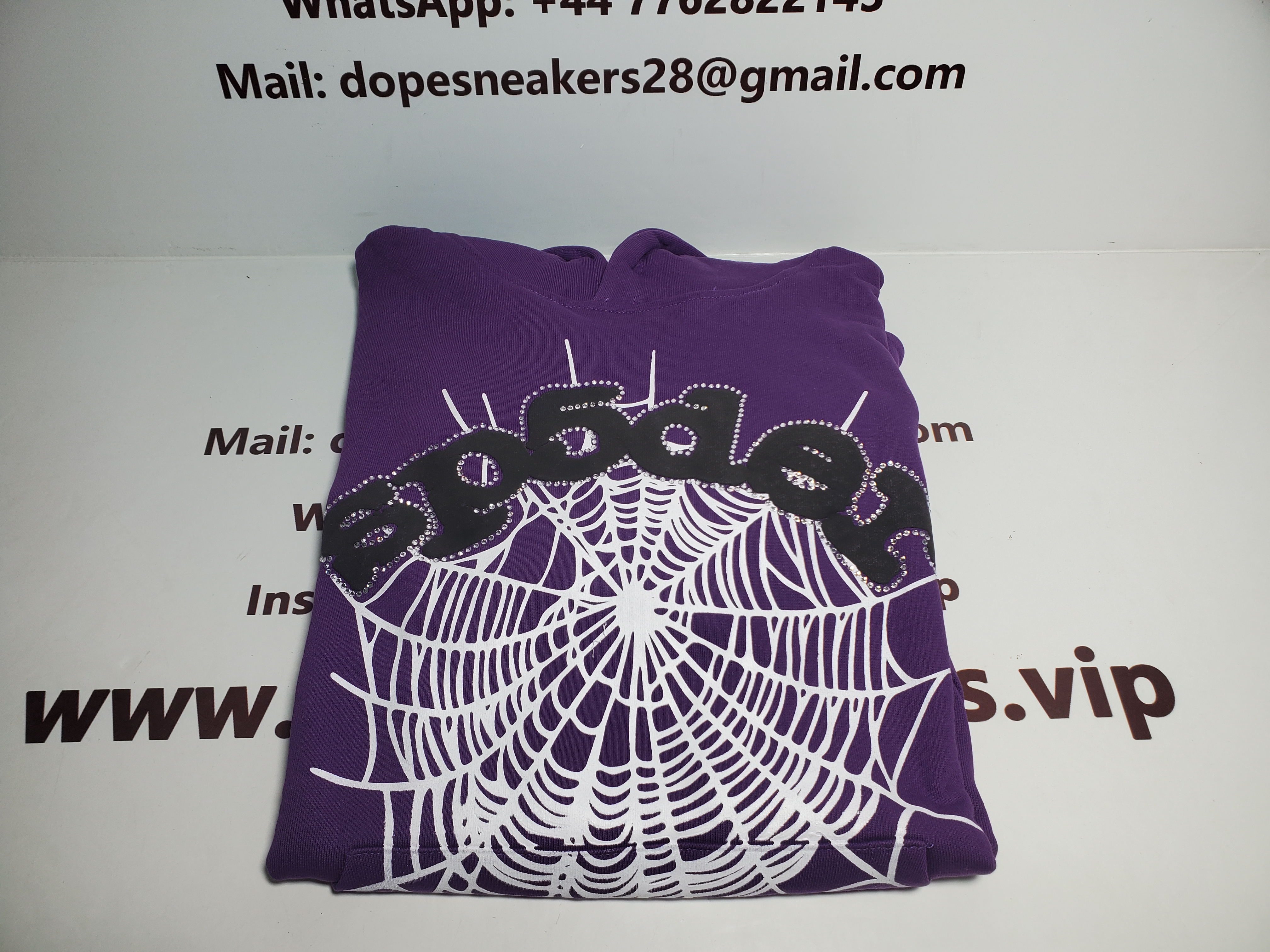 Sp5der Spider Web Print Gothic Punk Purple Hoodie