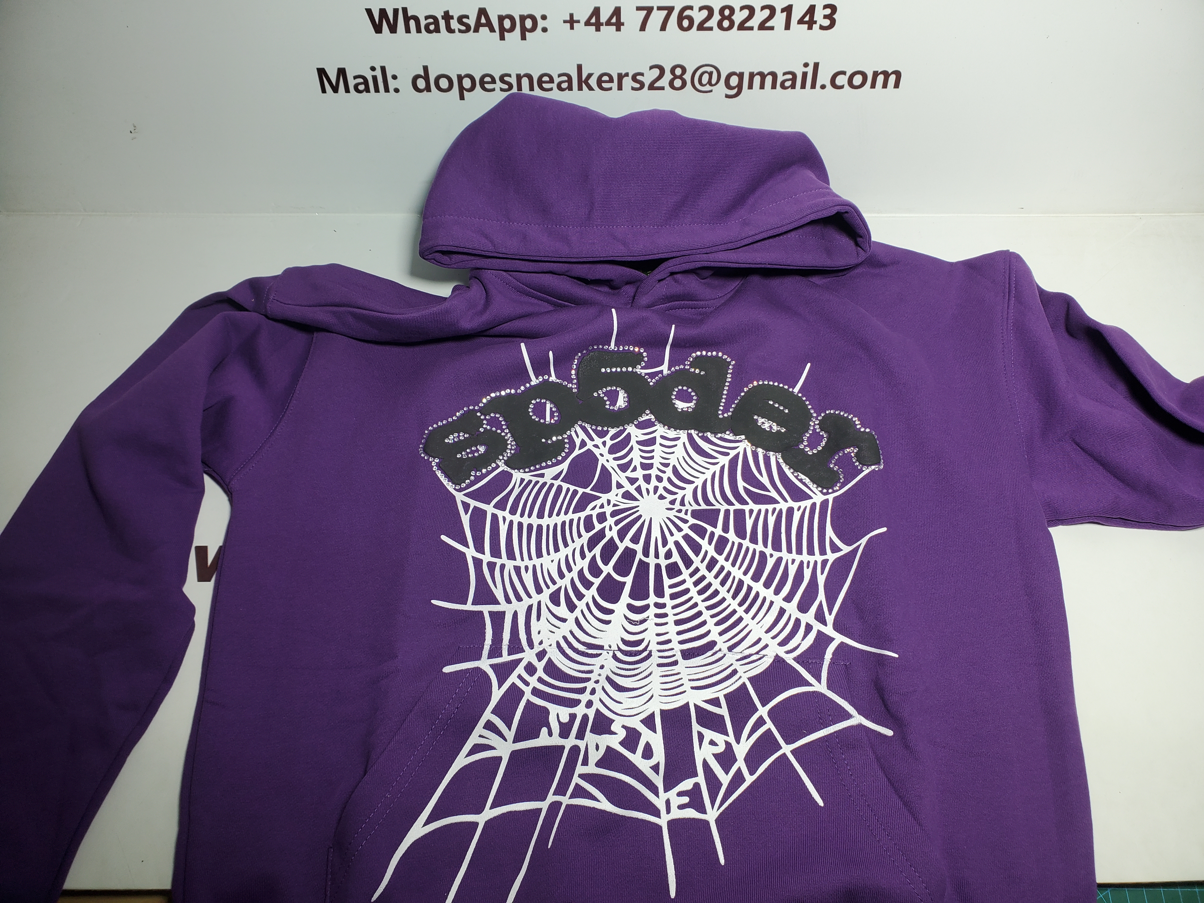 Sp5der Spider Web Print Gothic Punk Purple Hoodie
