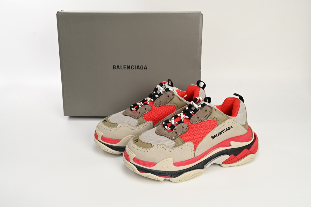 Balenciaga Triple S Red White Dark Grey 541624 W06E2 1863