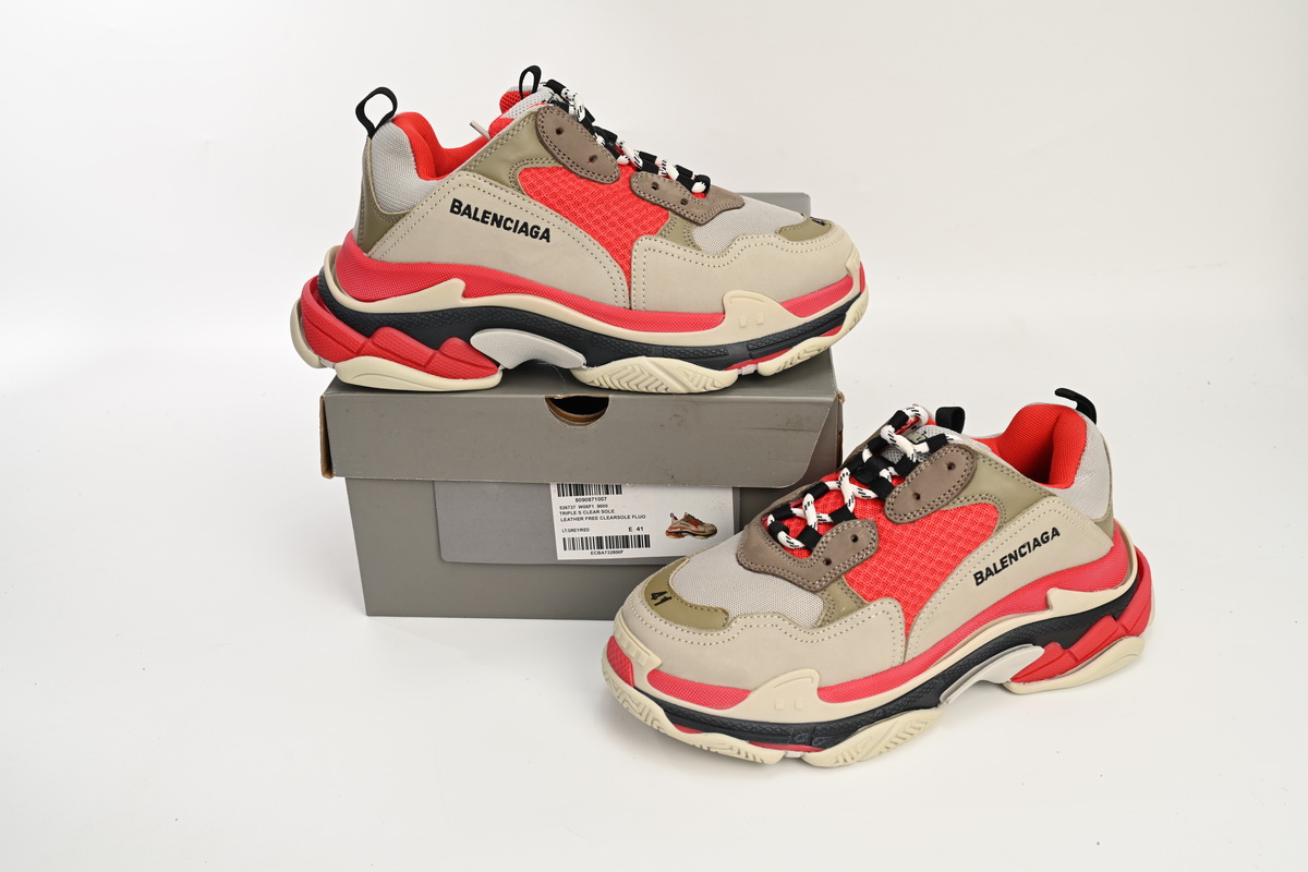 Balenciaga Triple S Red White Dark Grey 541624 W06E2 1863