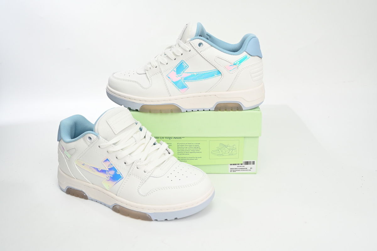 OFF-WHITE Out Of Blue White Blue Discoloration