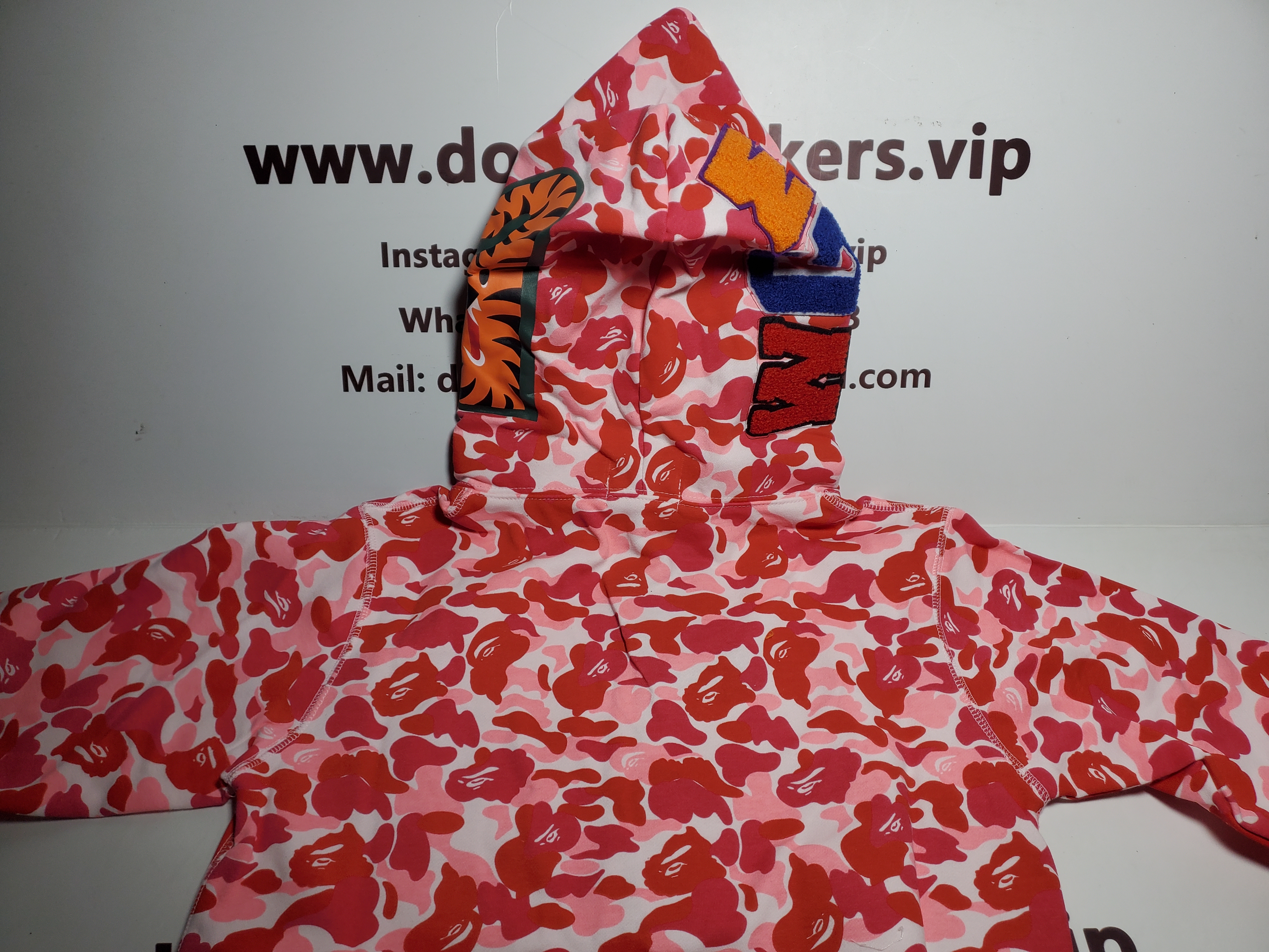 BAPE ABC Camo Shark Full Zip Hoodie Pink