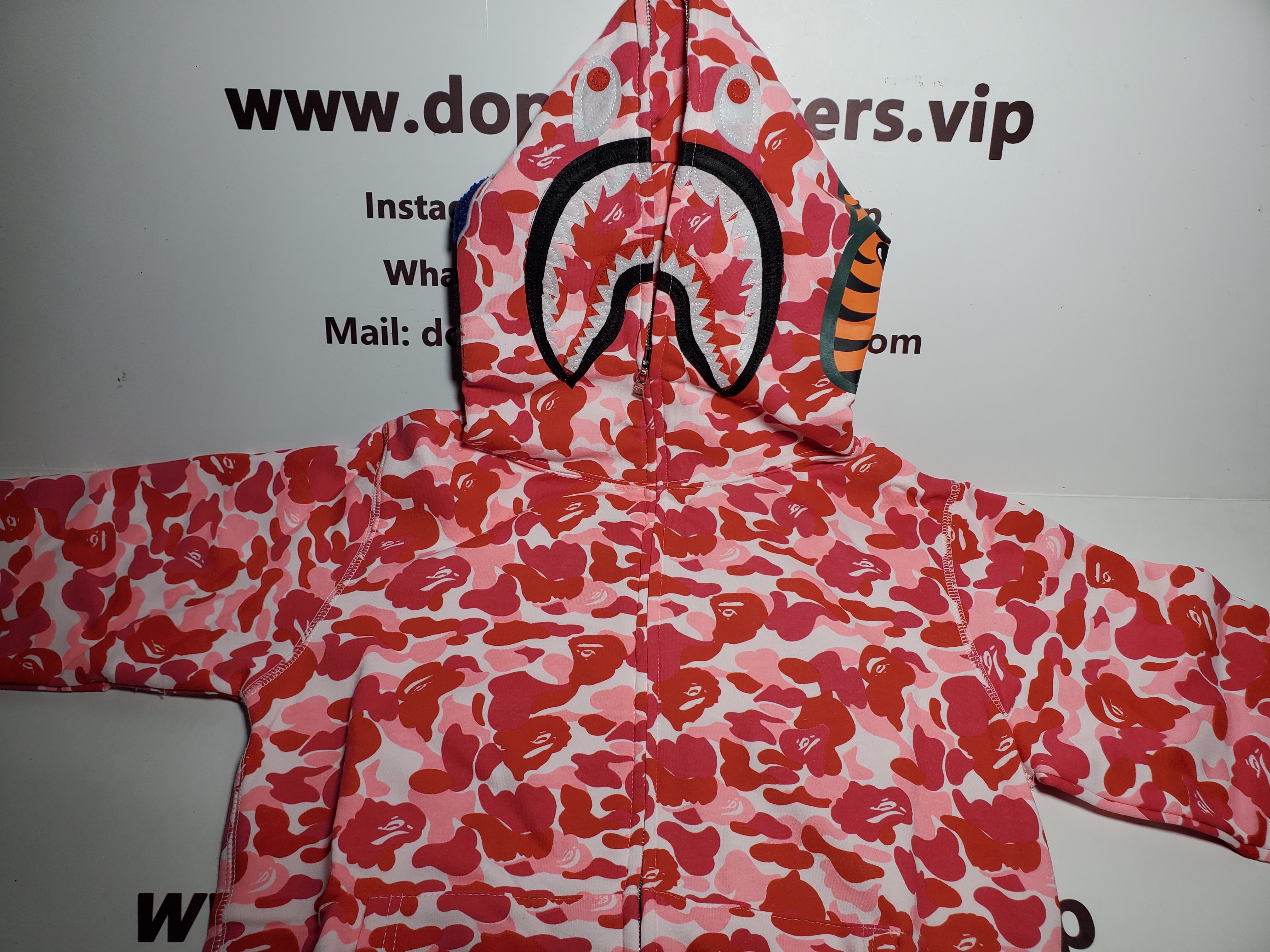 BAPE ABC Camo Shark Full Zip Hoodie Pink