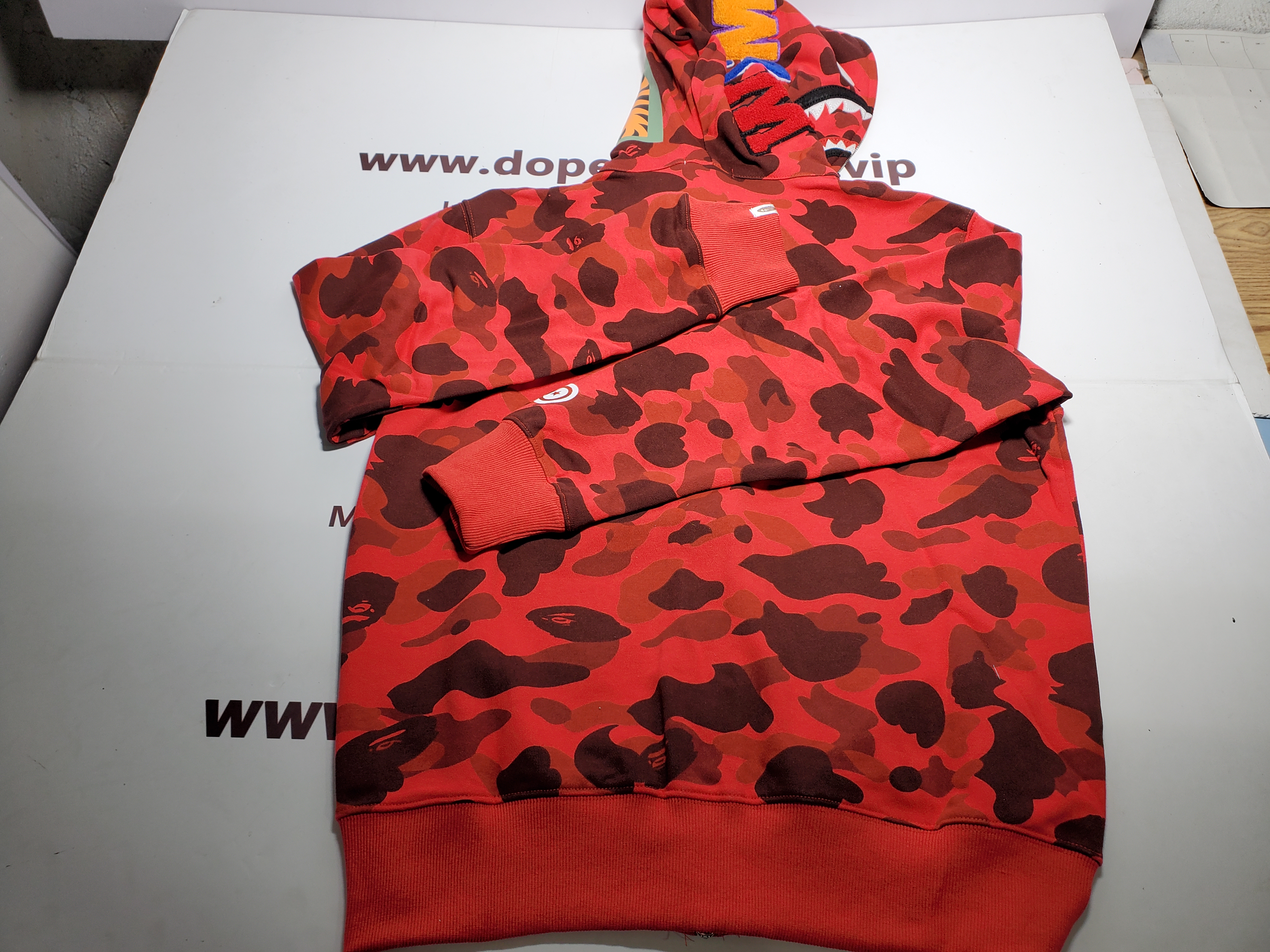 BAPE Color Camo Shark Zip Hoodie Red 4580793322511
