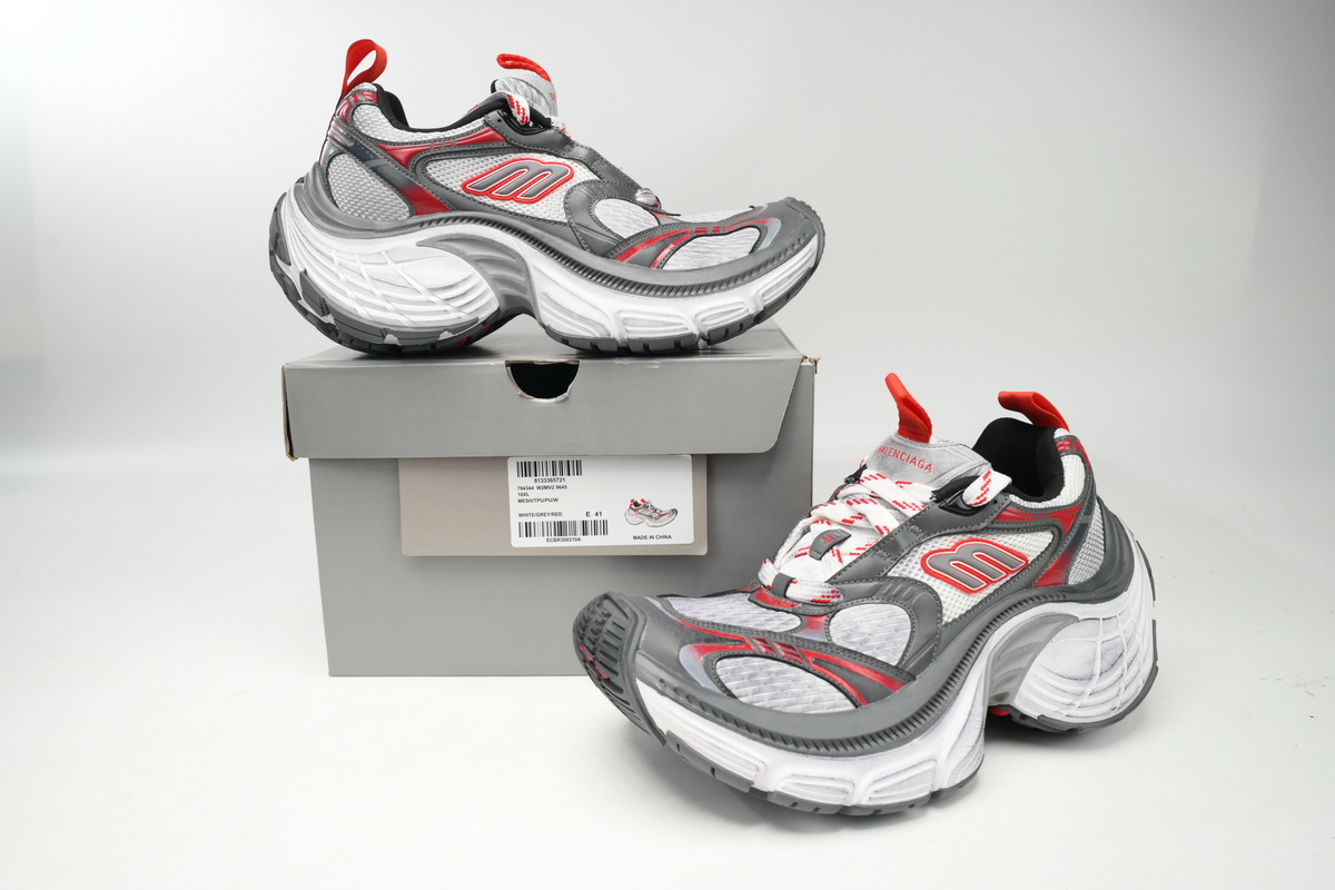 Balenciaga 10 XL White Gray Red 784342 W2MV2 9645