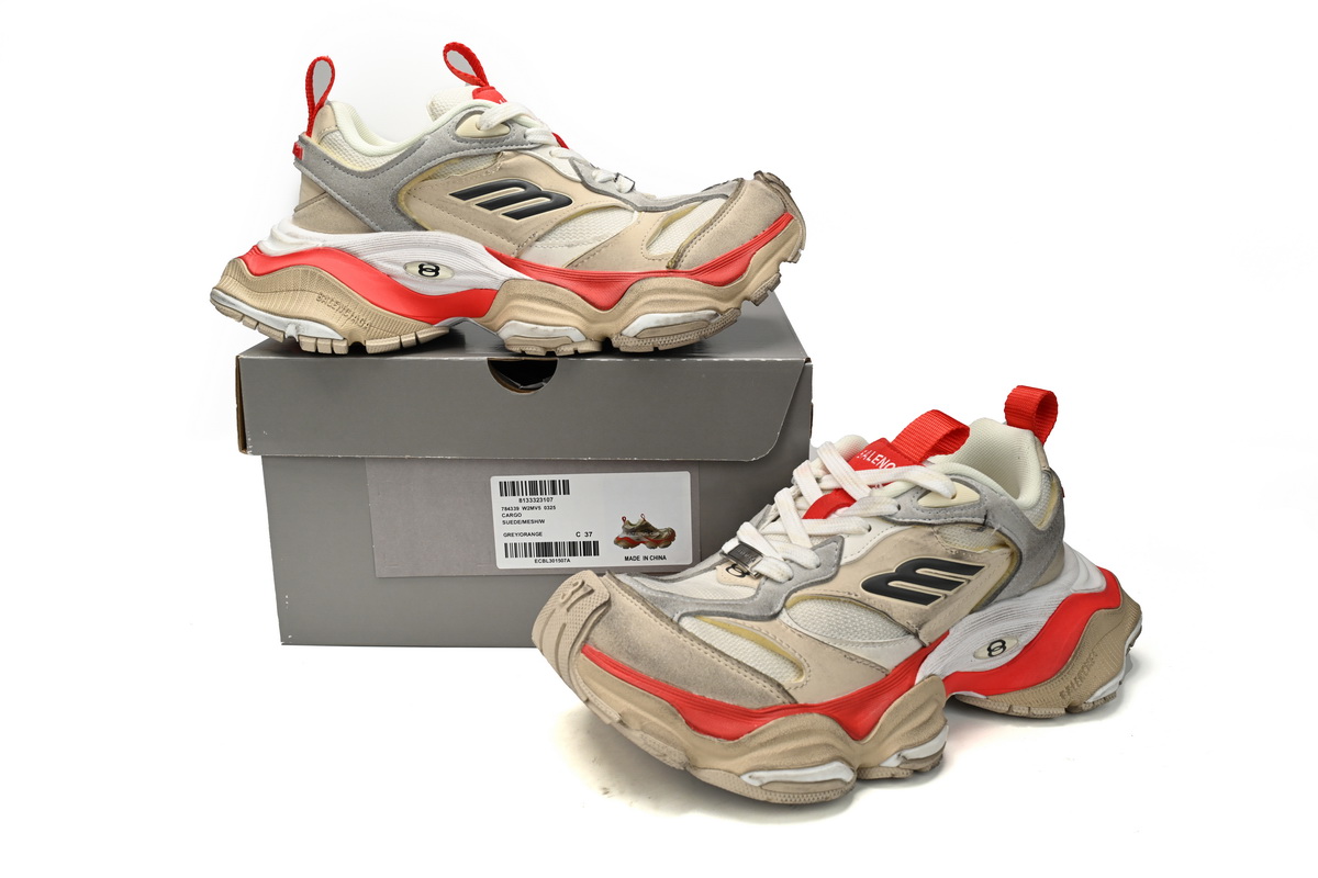 Balenciaga CARGO Sneaker Beige Red 784339-W2MV5-0325