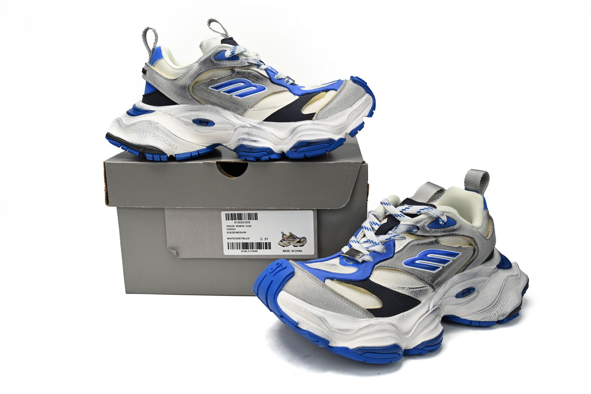 Balenciaga CARGO Sneaker Black White And Blue 784339-W2MV6-0328
