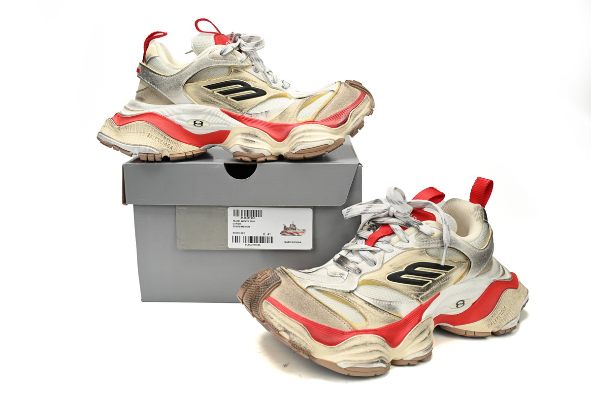 Balenciaga CARGO Sneaker White Red 784339-W2MV1-2098