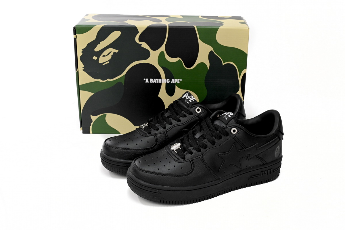 A Bathing Ape Bape Sta Low Black 1J30 -191- 013