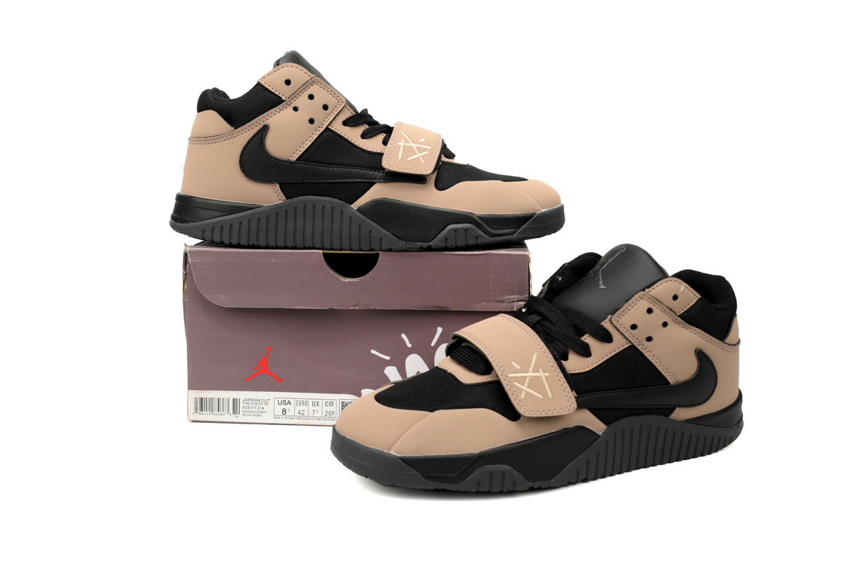 Travis Scott x Air Jordan Cut The Check Brown Black  FZ8117-214