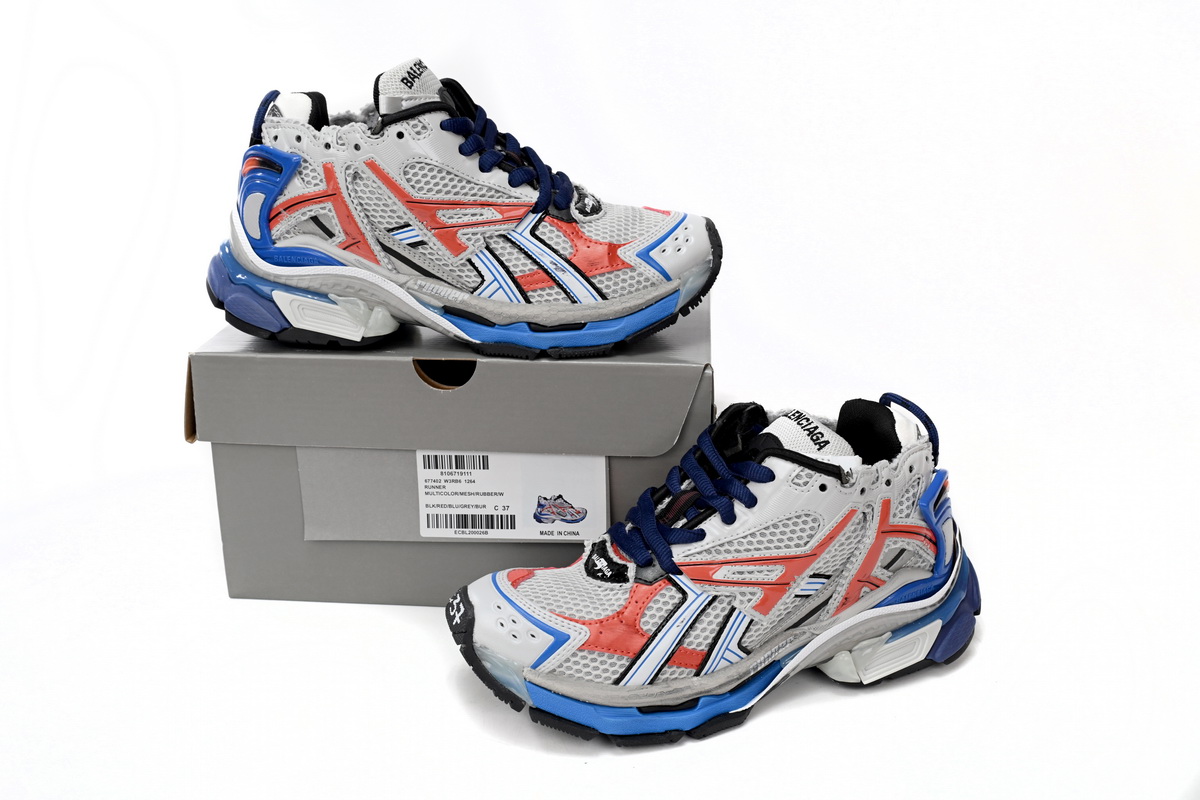 Balenciaga Runner White Blue Orange 677402 W3RB6 1264