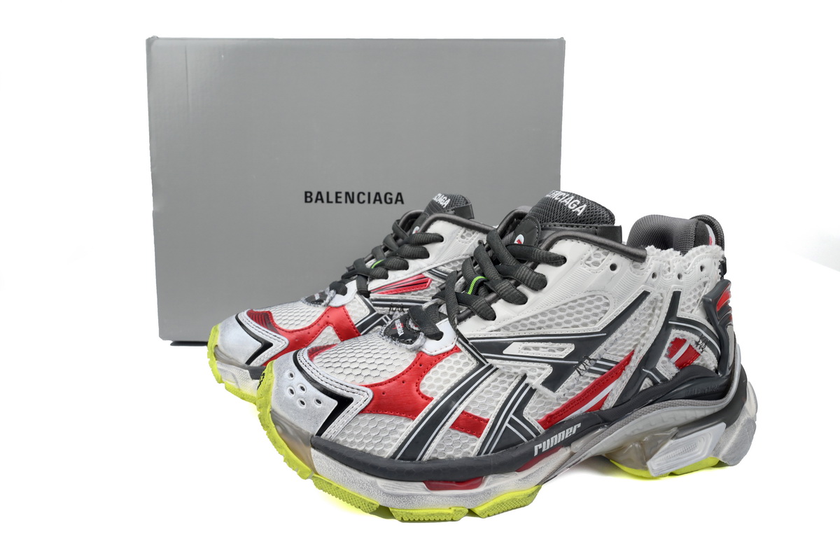 Balenciaga Runner White Black and Red 677402 W3RB2 9167