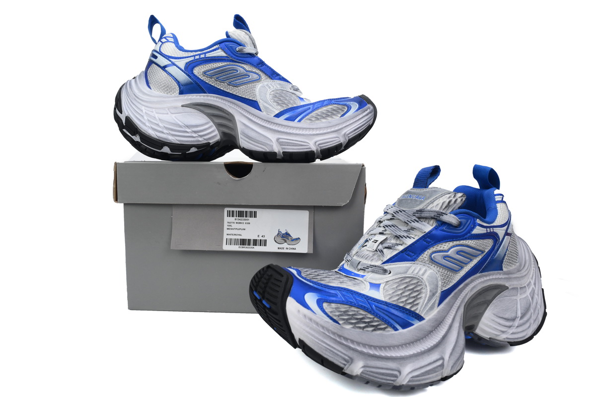Balenciaga 10 XL White Silver Blue 784342 W2MV2 6326