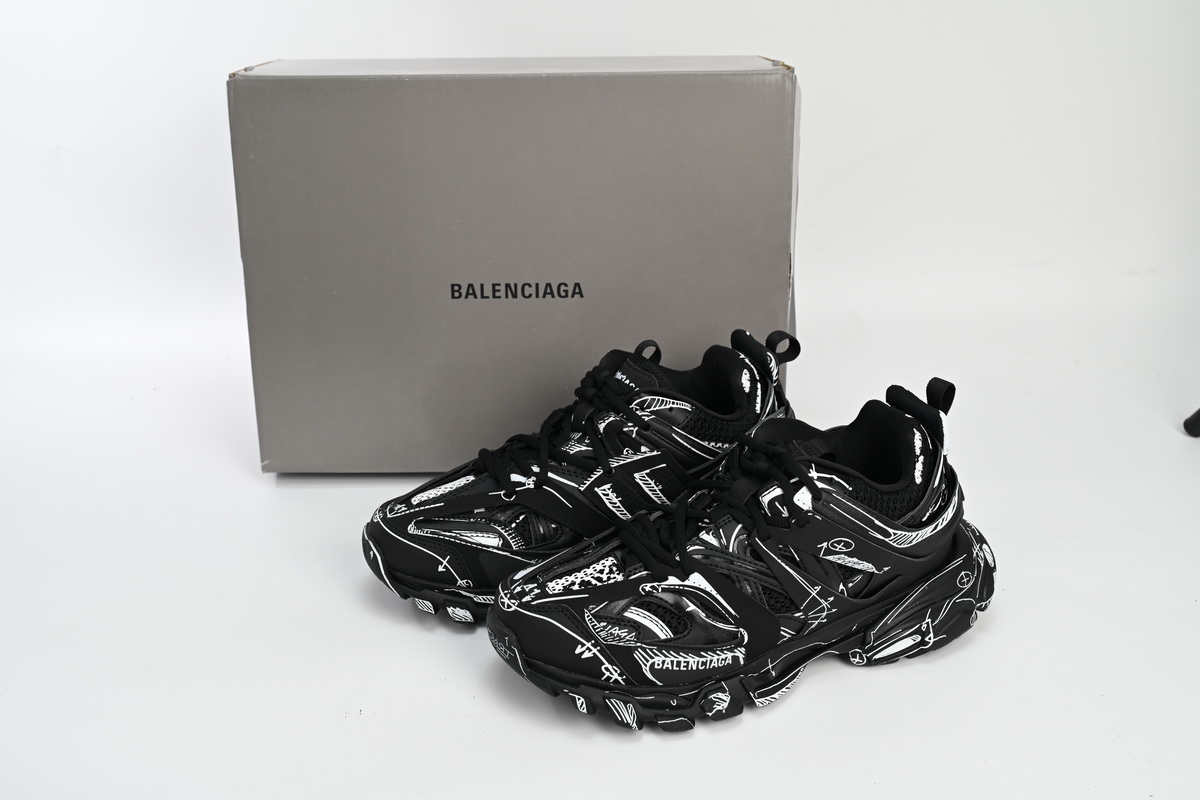 Balenciaga Track Black Black-And-White Painting 542023 W3SR2 2315