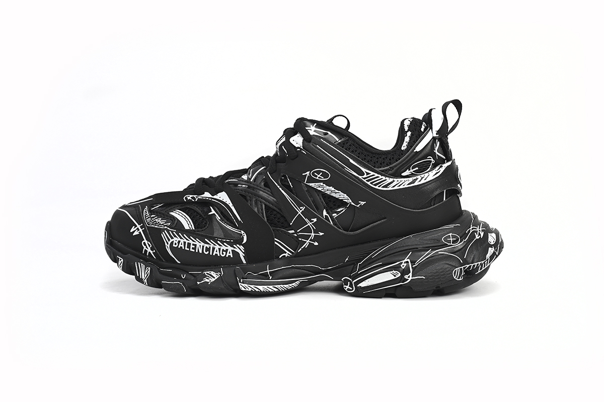 Balenciaga Track Black Black-And-White Painting  542023 W3SR2 2315