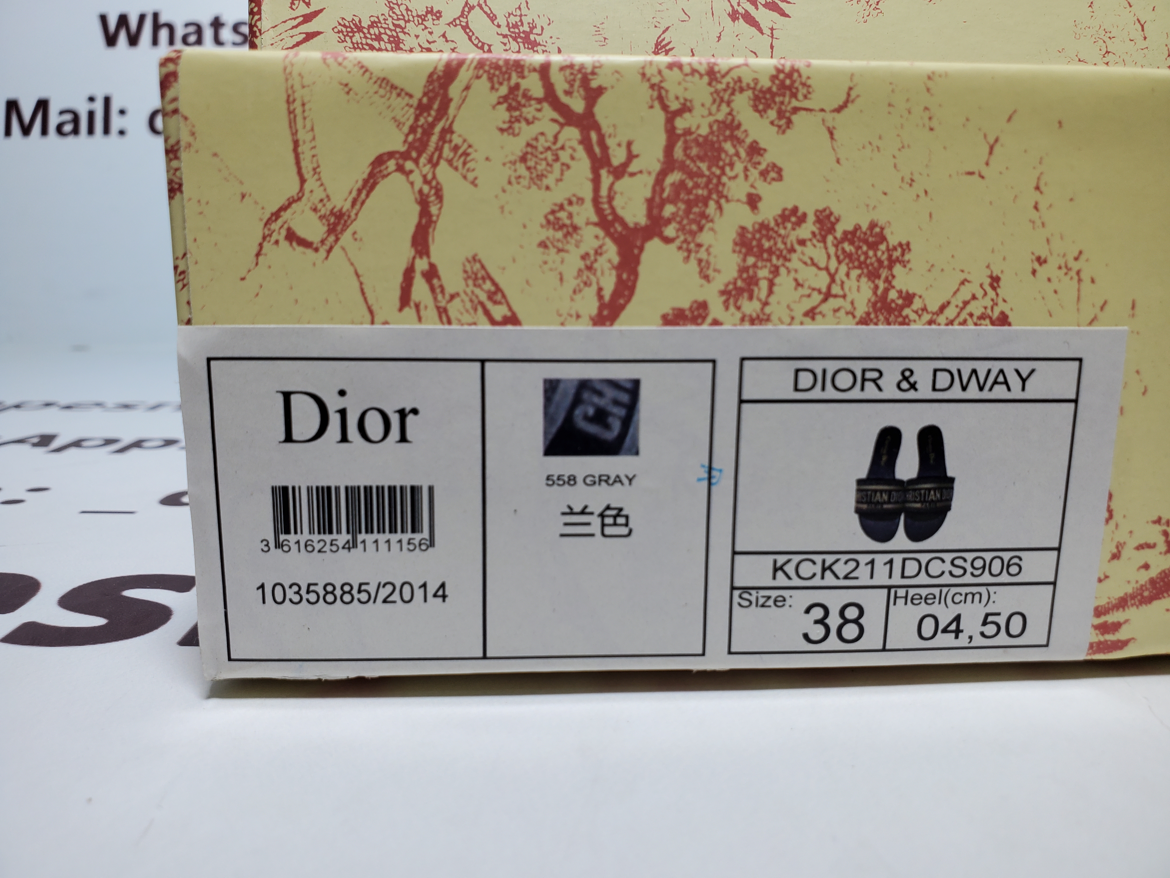 CHRISTIAN DIOR DWAY NAVY BLUE FABRIC SLIDES