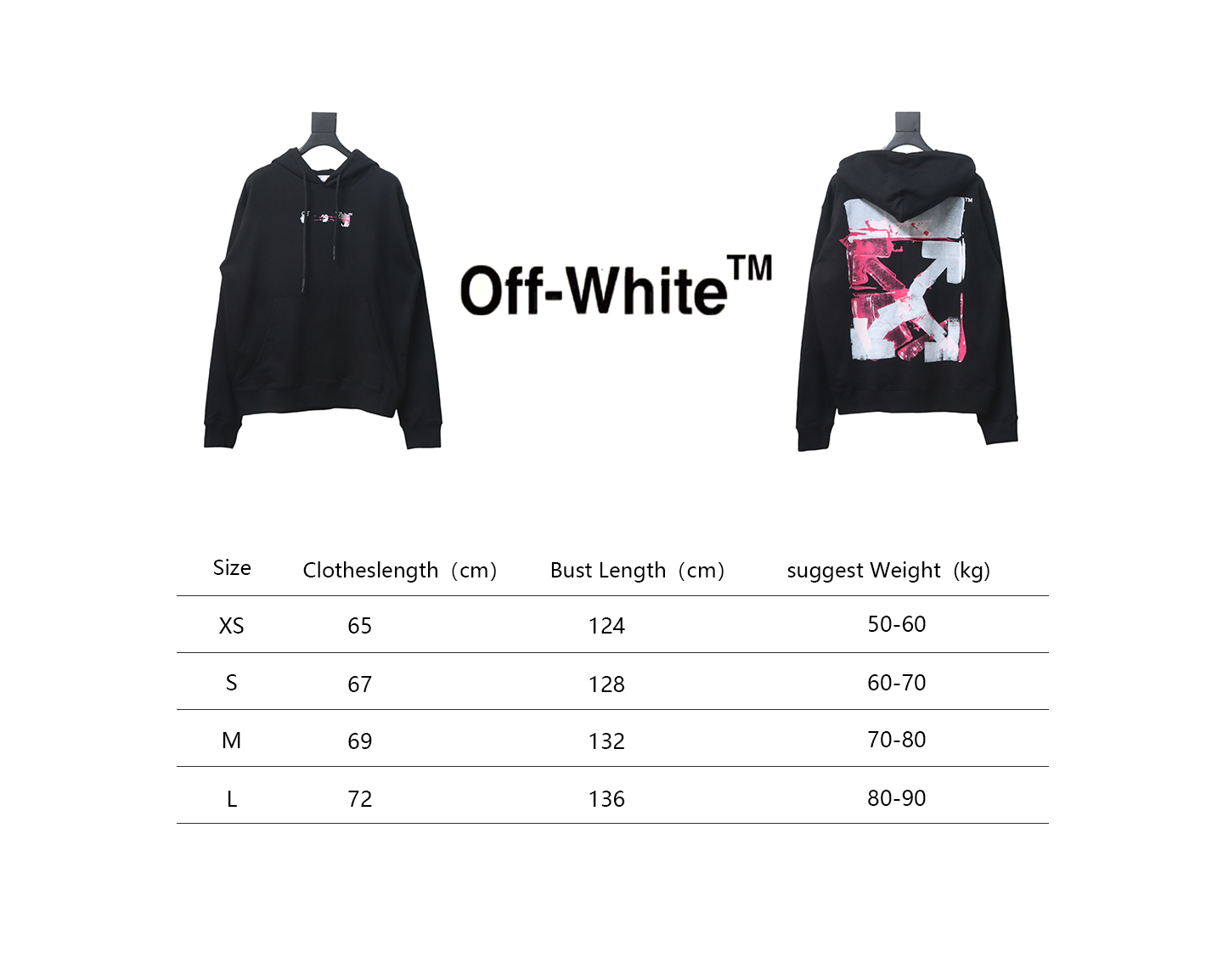 Off-white acrylic arrow hoodie