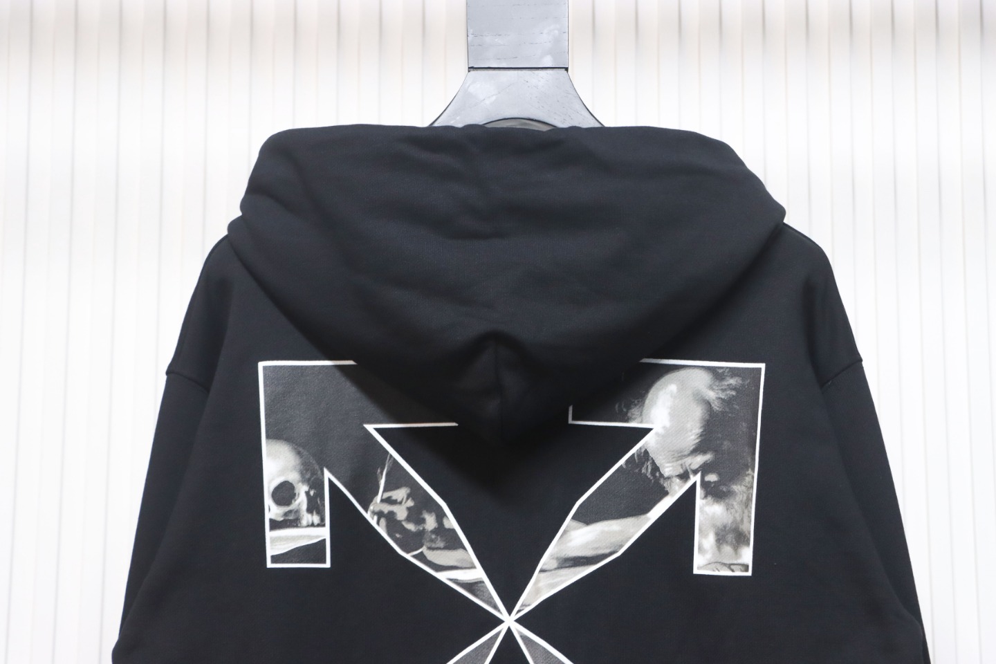 Off-white Caravaggio black and white religious hoodie