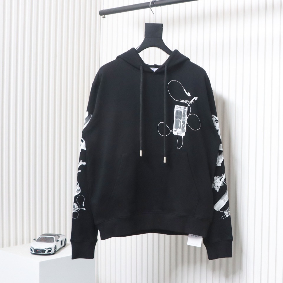 Off-white Ink-splashed arrow twill oil painting graffiti hoodie