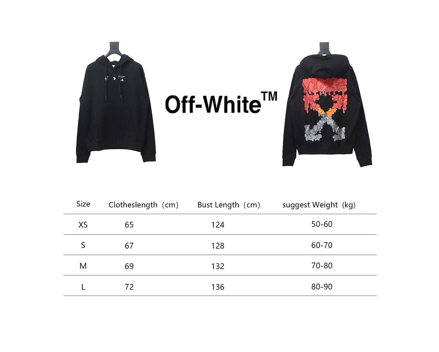 Off-white Red and Gray Melted Arrow Hoodie