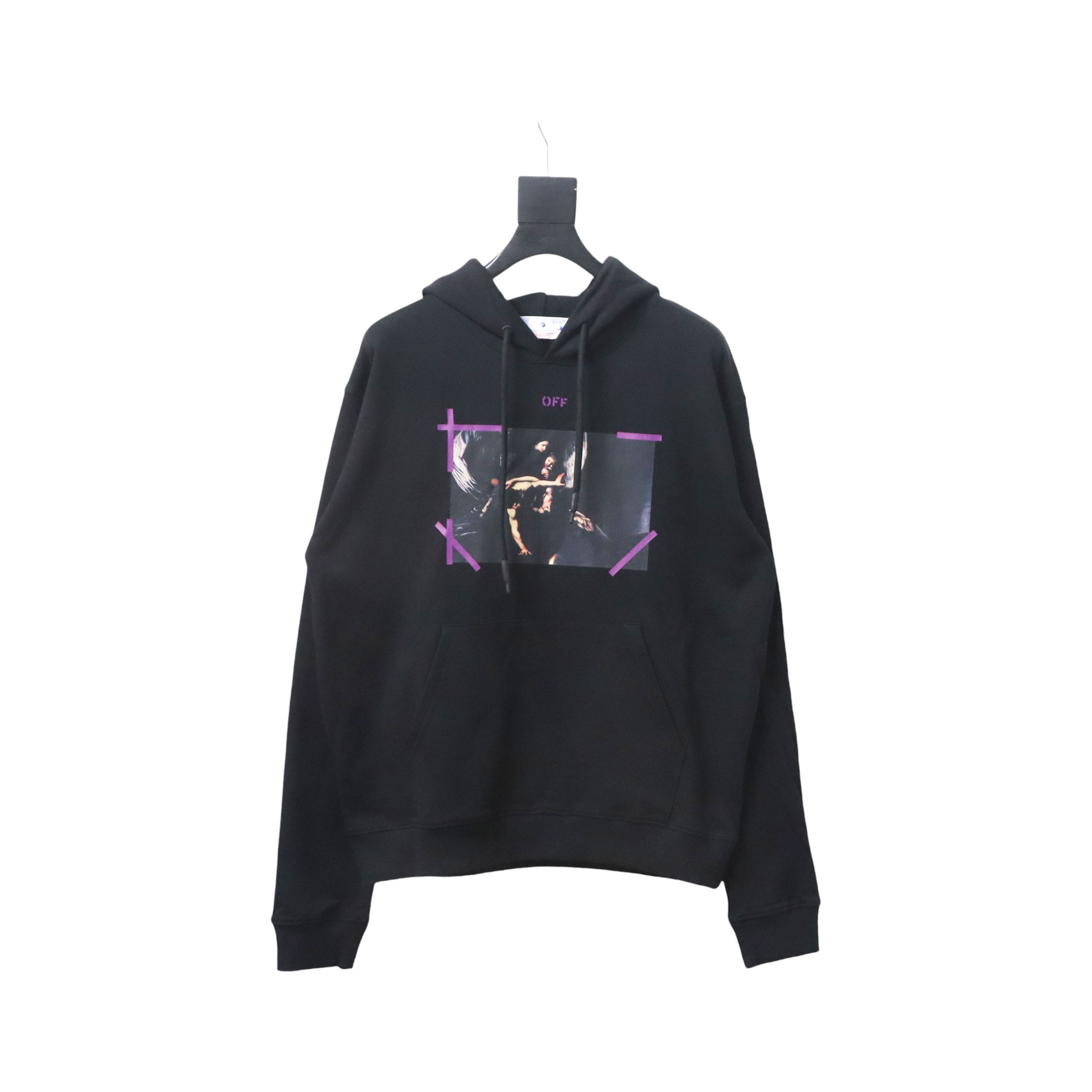 Off-white Religious Madonna Print Hoodie Purple