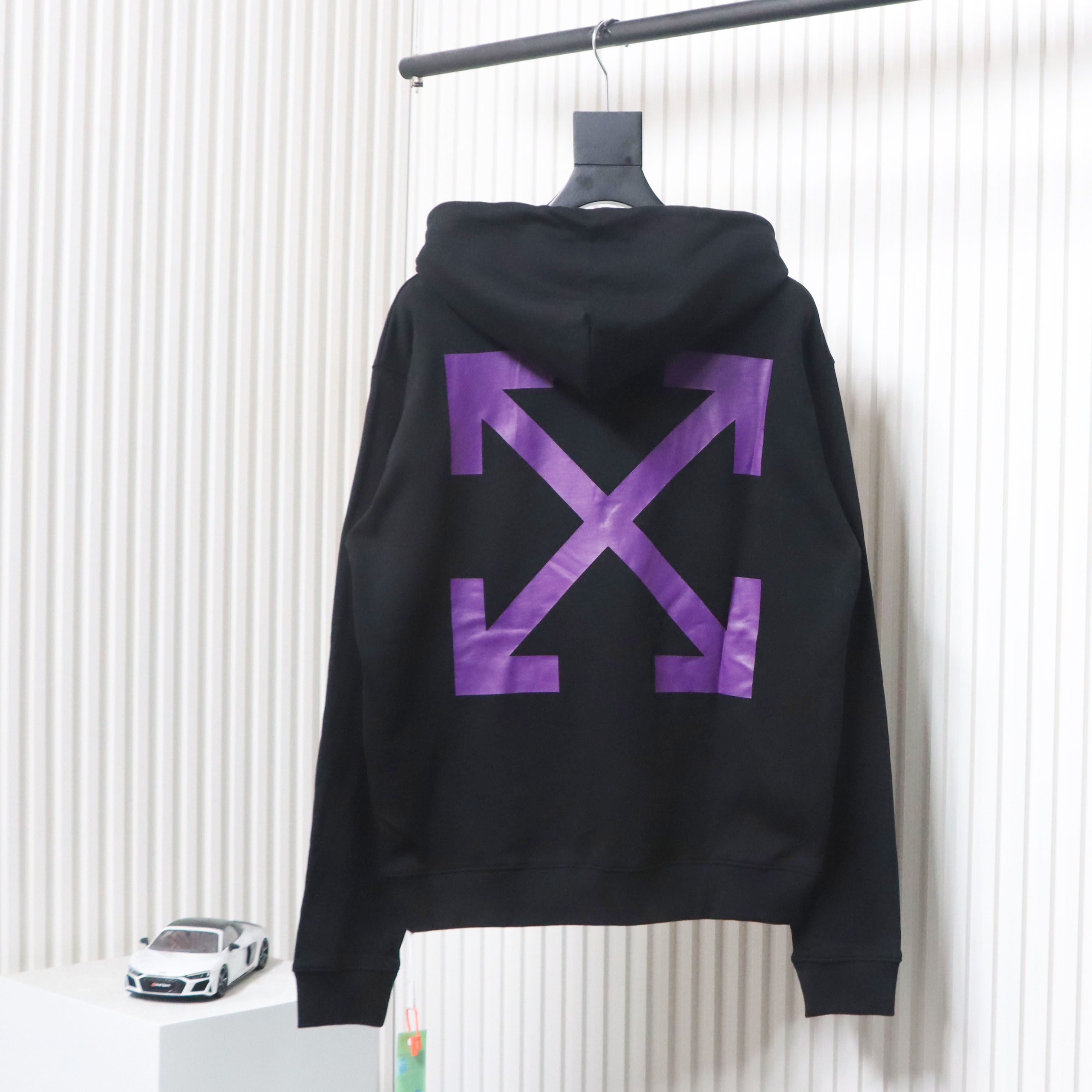 Off-white Religious Madonna Print Hoodie Purple