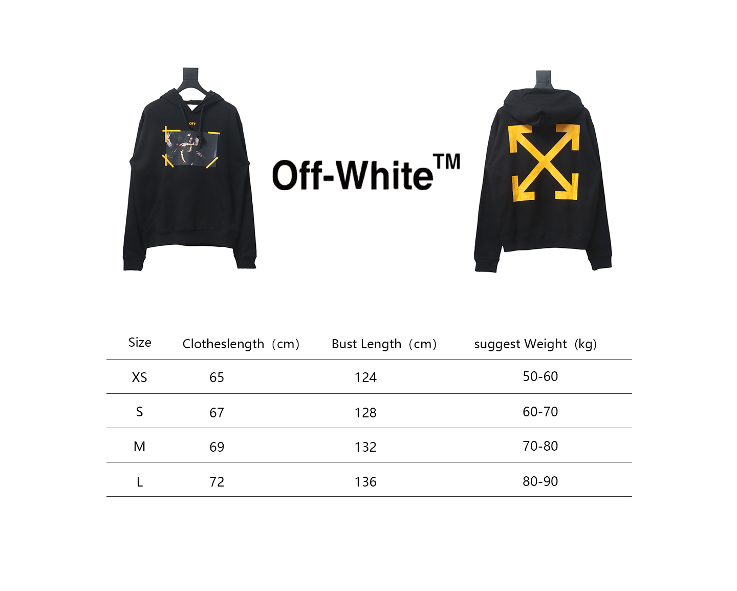 Off-white religious Madonna print hoodie yellow