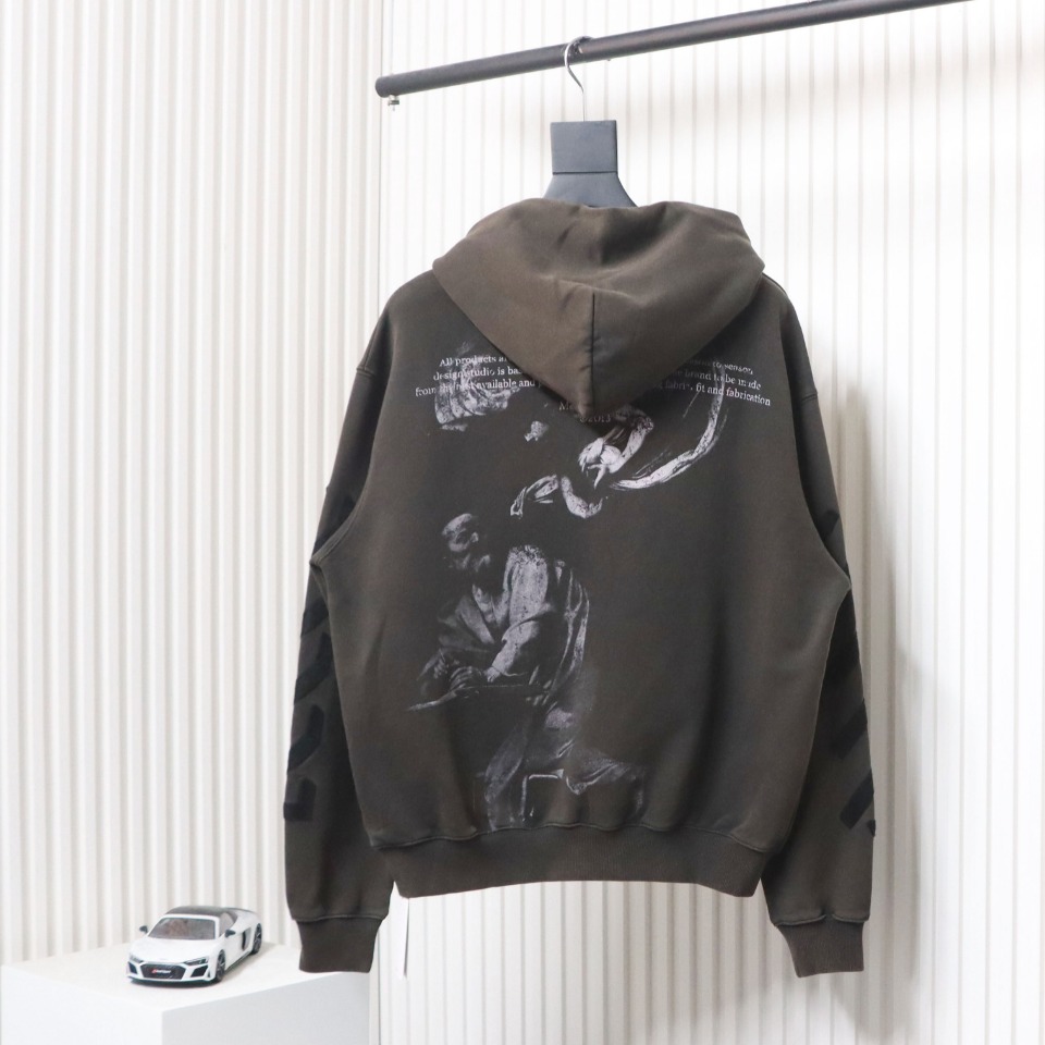 Off-white Washed old man print hoodie