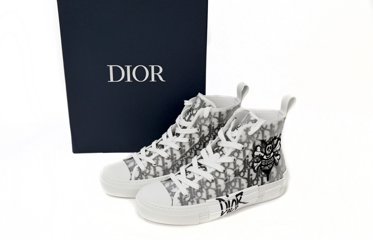 Dior B23 Oblique Hight Top Sneakers White