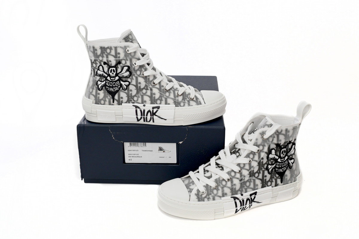 Dior B23 Oblique Hight Top Sneakers White