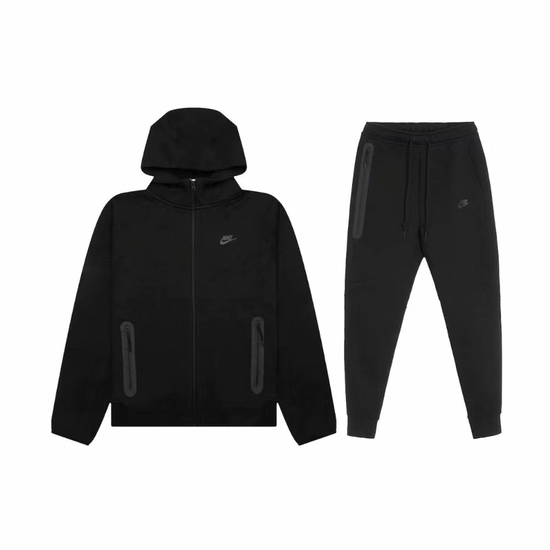 Nike Sportswear Tech Fleece Full-Zip Hoodie & Joggers Set Black