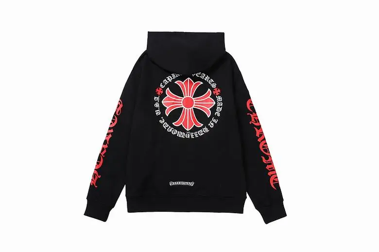 Chrome Hearts Made In Hollywood Plus Cross Zip Up Hoodie Black/Red