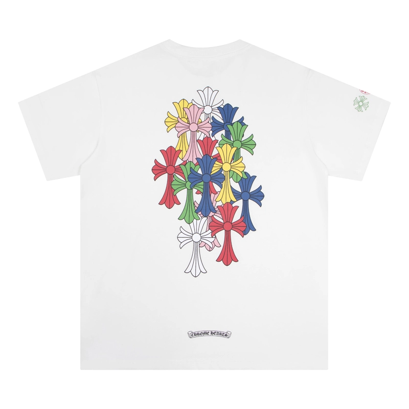 Chrome Hearts Multi Color Cross Cemetery T-shirt White