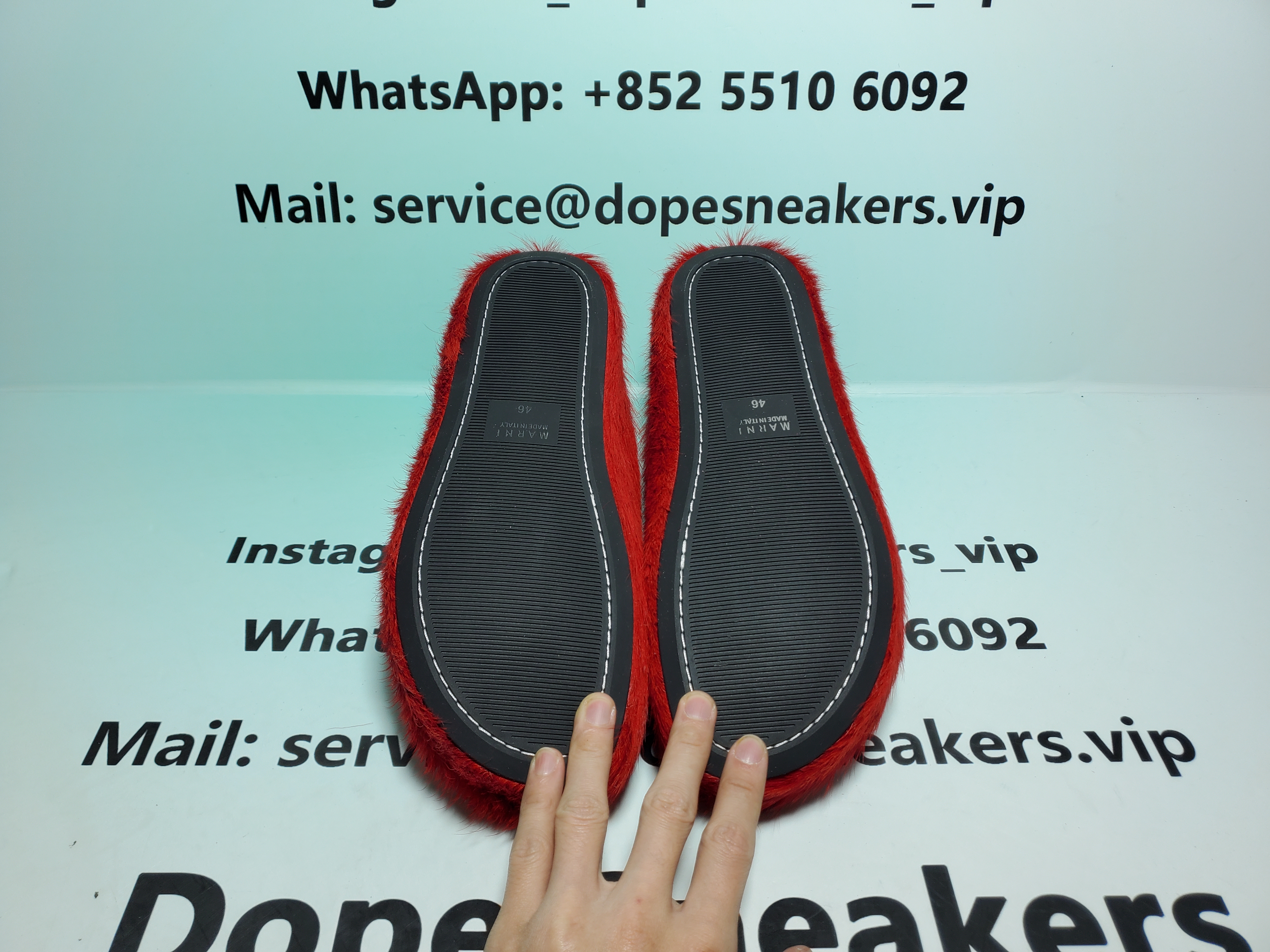 Marni Long-hair Calfskin Fussbett Sabot Red SBMS004601P412200R66