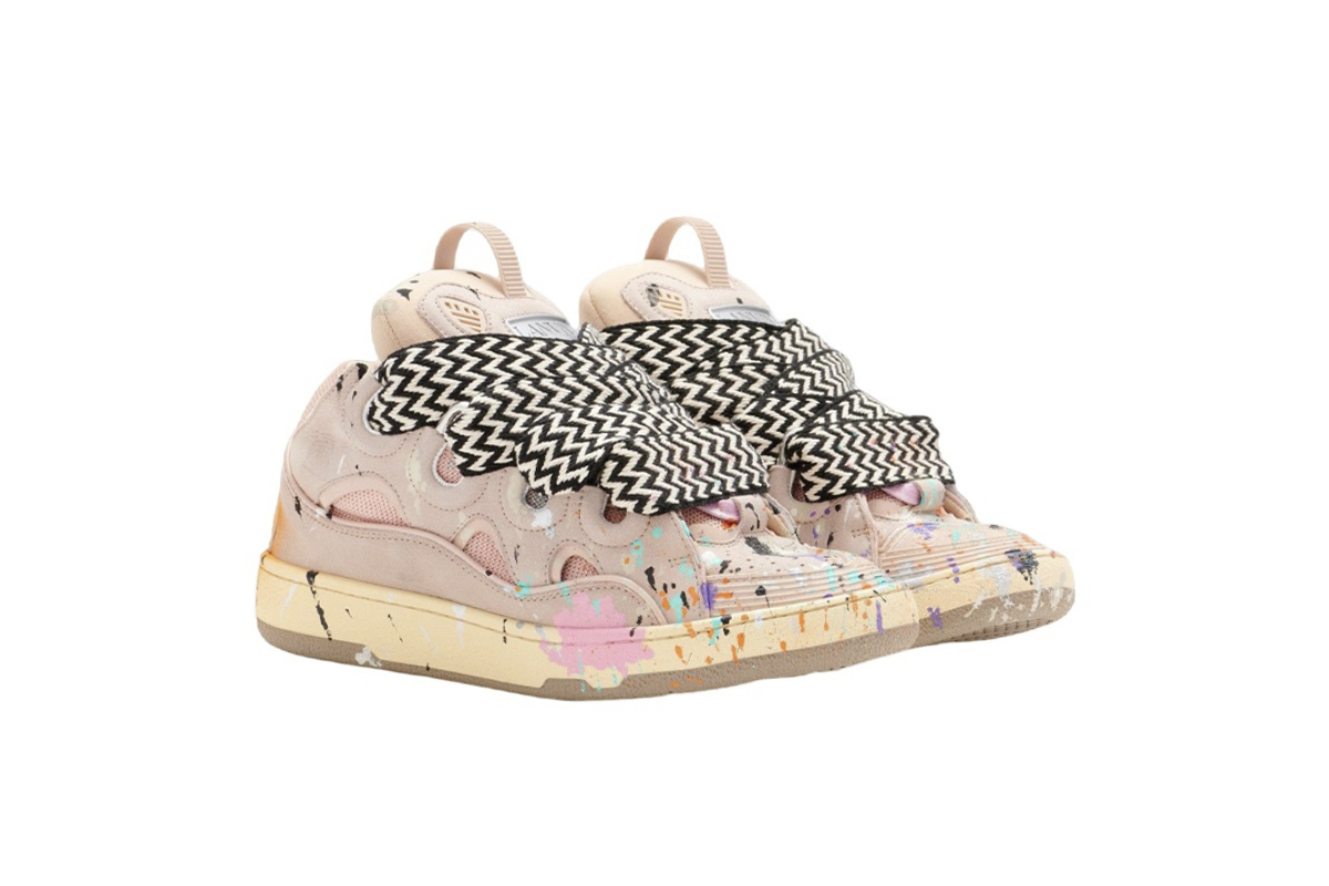 Gallery Dept. x Lanvin Wmns Curb Light Sneakers 'Paint Drip - Pale Pink' FW-SKDK02-DRGD-P22B5S0