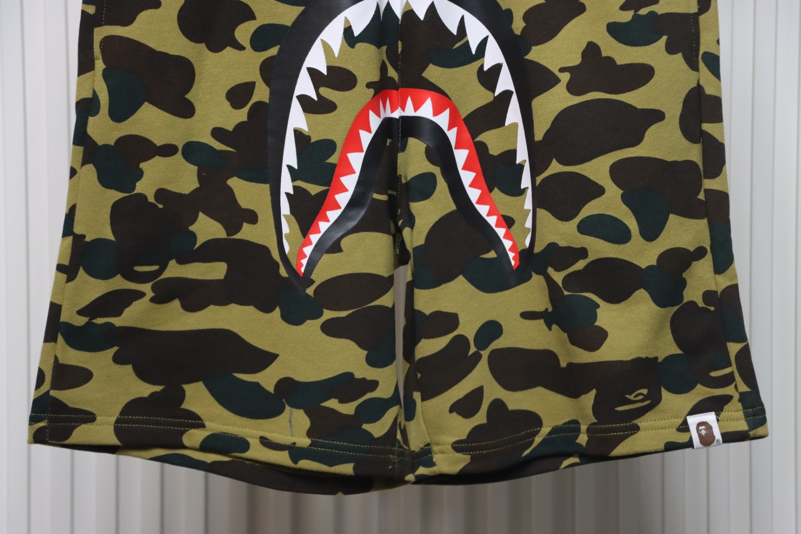 BAPE Camouflage Shark Mouth Shorts Green