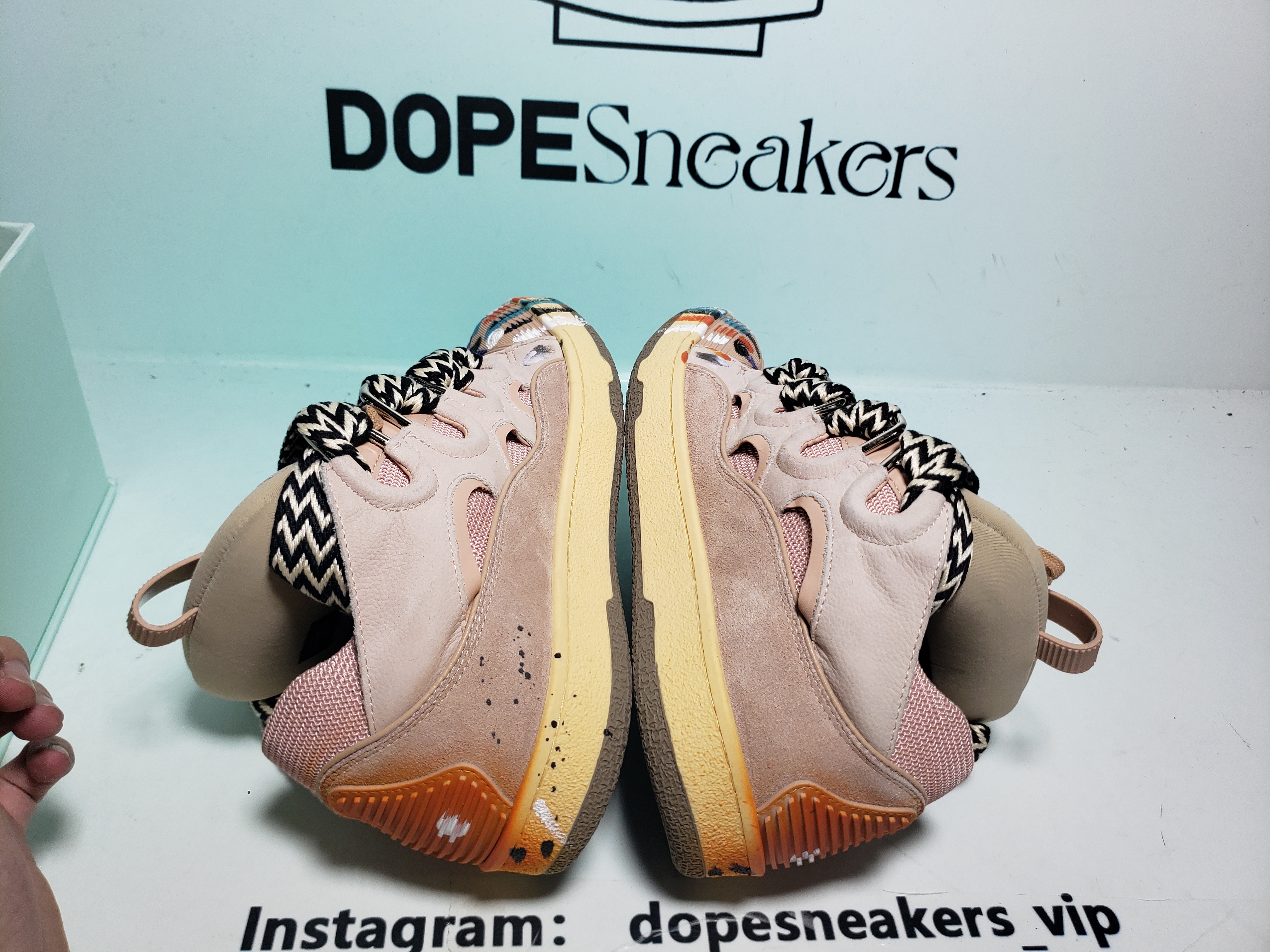 Gallery Dept. x Lanvin Wmns Curb Light Sneakers 'Paint Drip - Pale Pink' FW-SKDK02-DRGD-P22B5S0