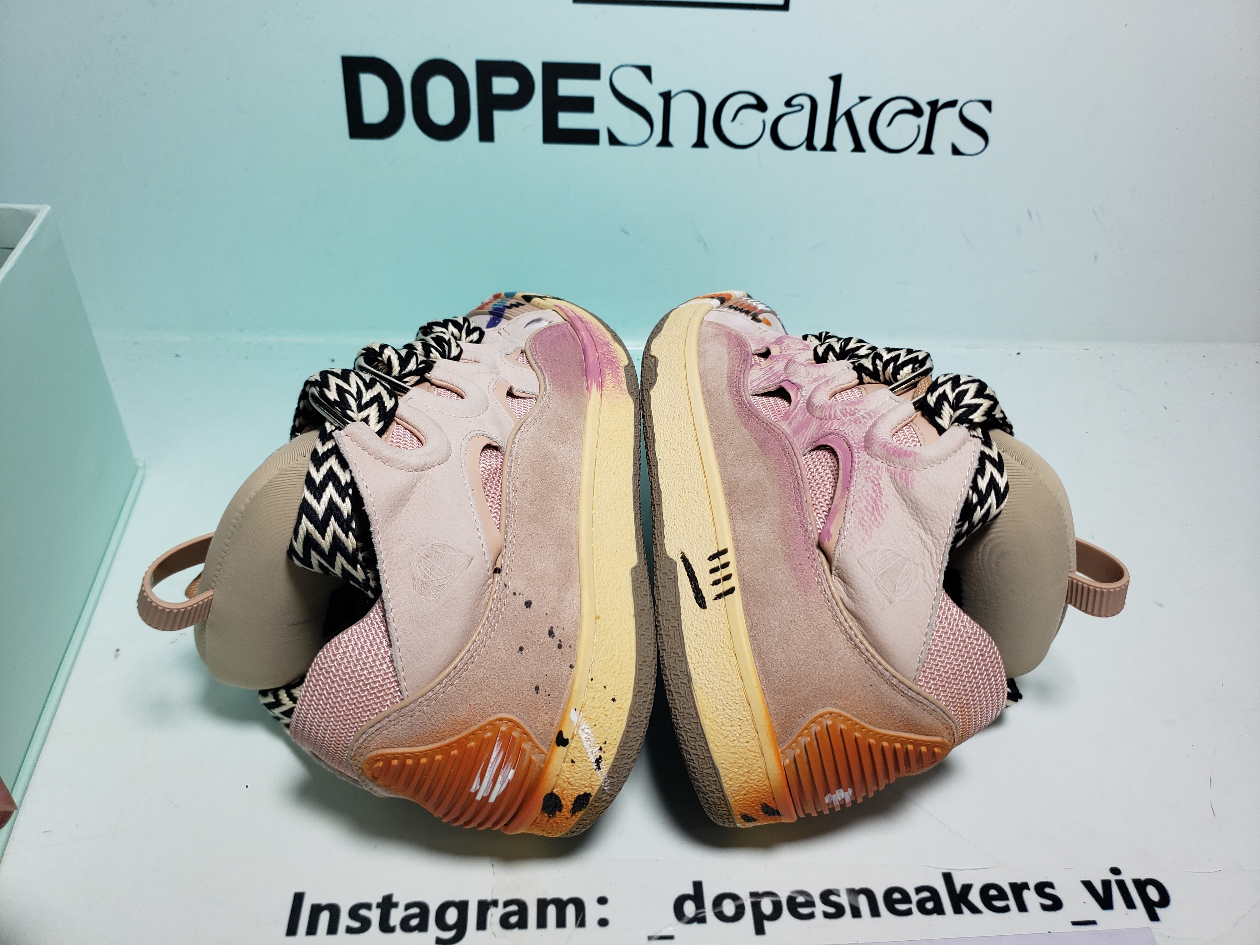 Gallery Dept. x Lanvin Wmns Curb Light Sneakers 'Paint Drip - Pale Pink' FW-SKDK02-DRGD-P22B5S0