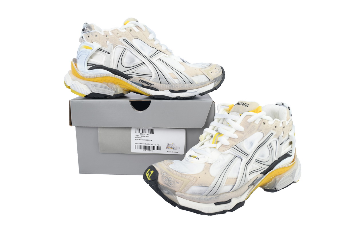 Balenciaga Runner Sneaker 'White Yellow' 772767 W3RNY 9170