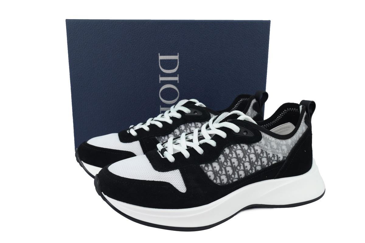 Dior B25 Oblique Runner Sneaker Black Suede 3SN259YUH_H960