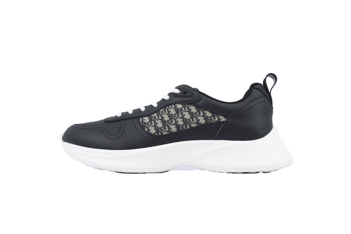 Dior B25 Runner Black Smooth Calfskin Oblique Jacquard 3SN299ZIR_H965