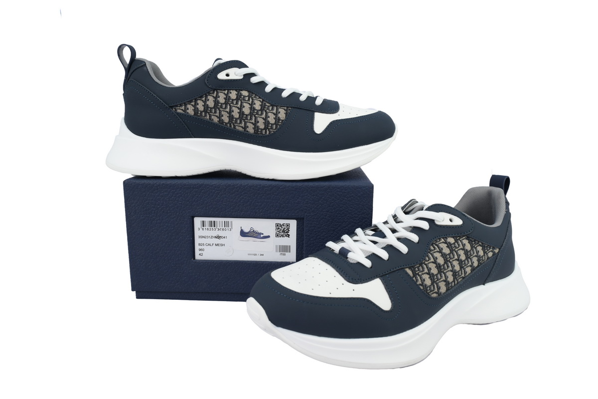 Dior B25 Runner Navy Blue Oblique Jacquard 3SN299ZIR_H561
