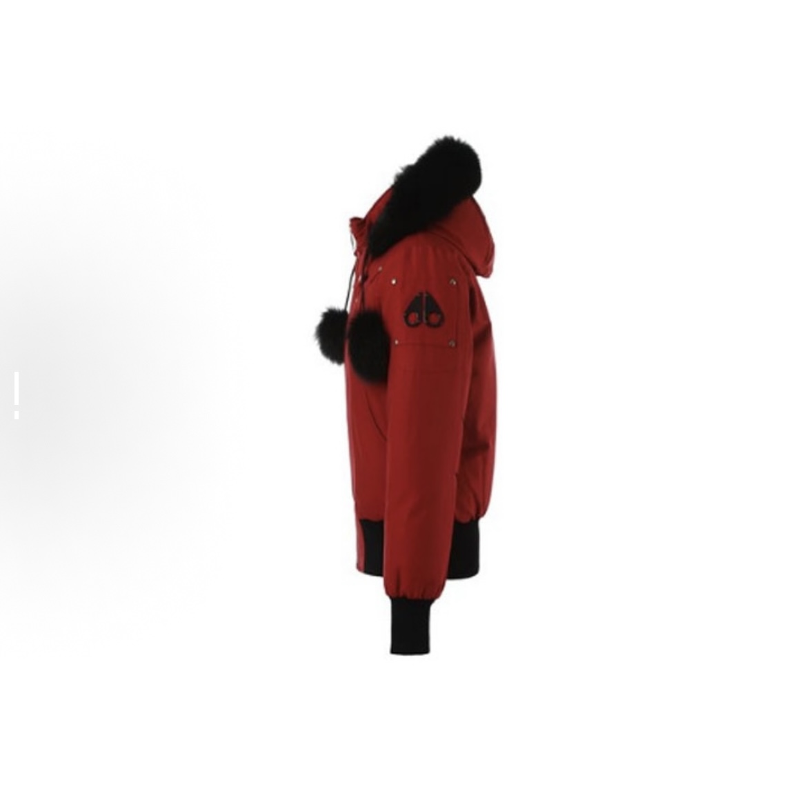 Moose Knuckles Red Jacket Black Wool Collar（NFC)