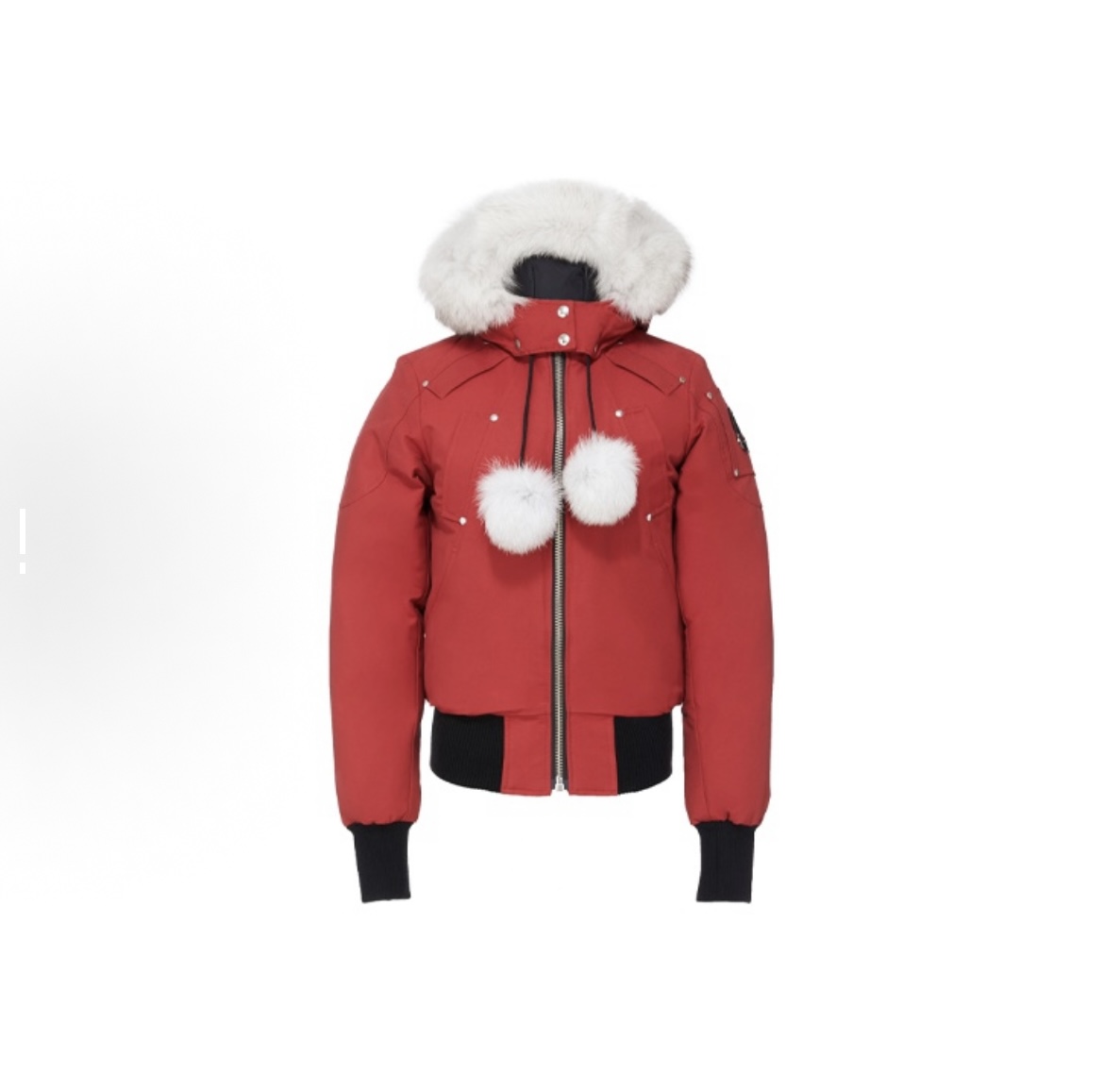 Moose Knuckles Red Jacket White Wool Collar（NFC)