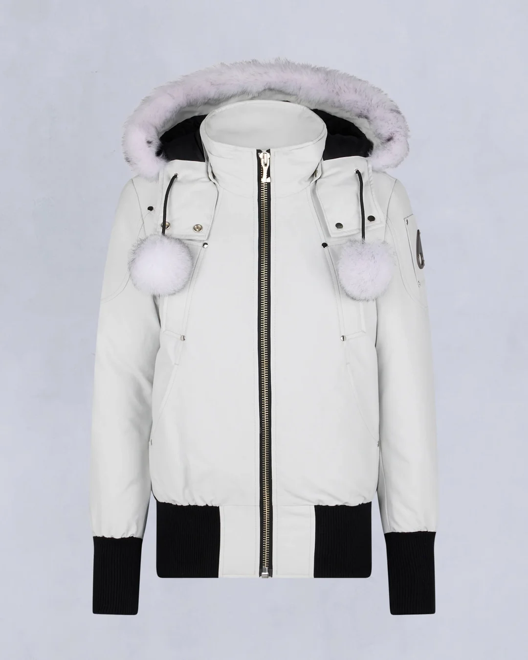 Moose Knuckles White Jacket White Wool Collar（NFC)