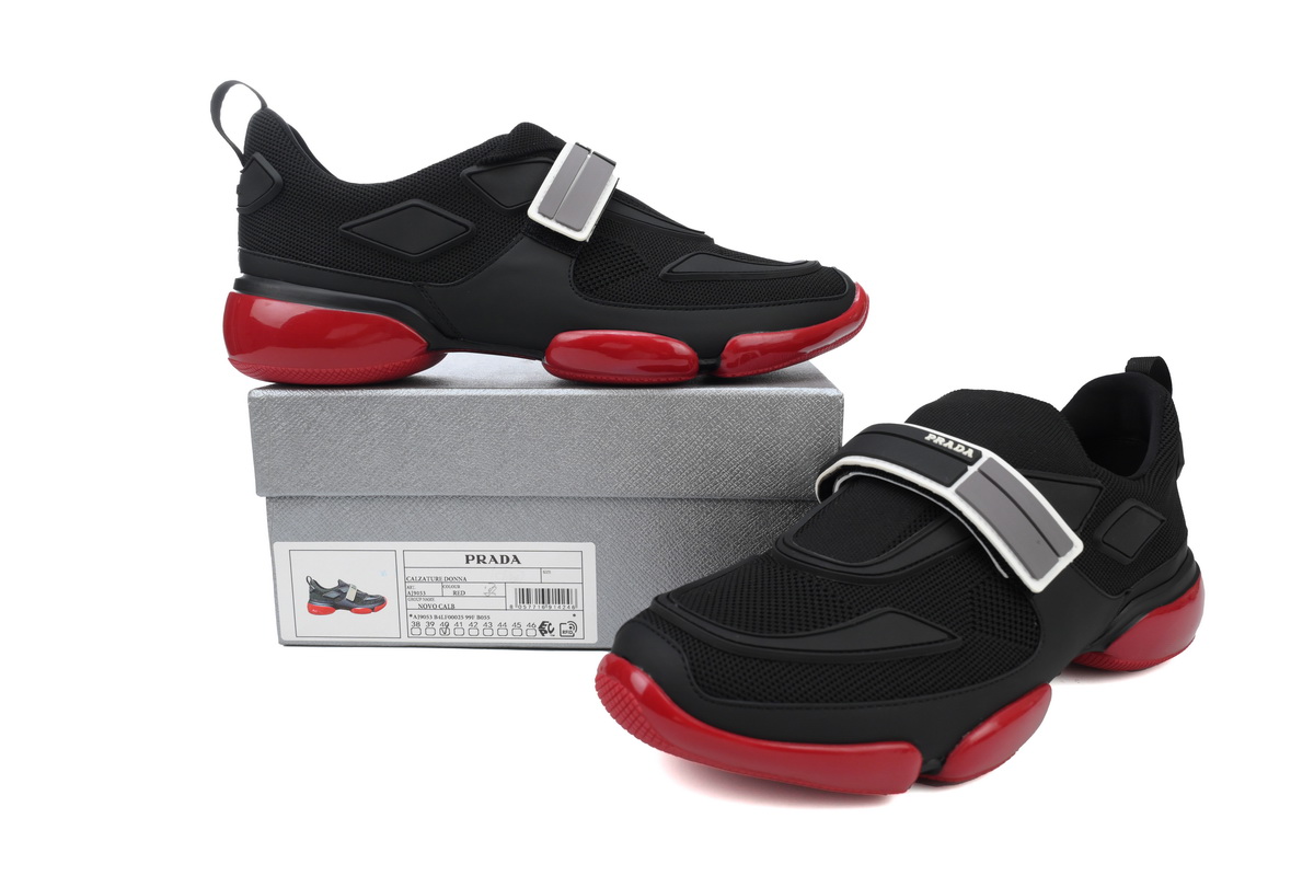 Prada Cloudbust Velcro sneakers Black and Red