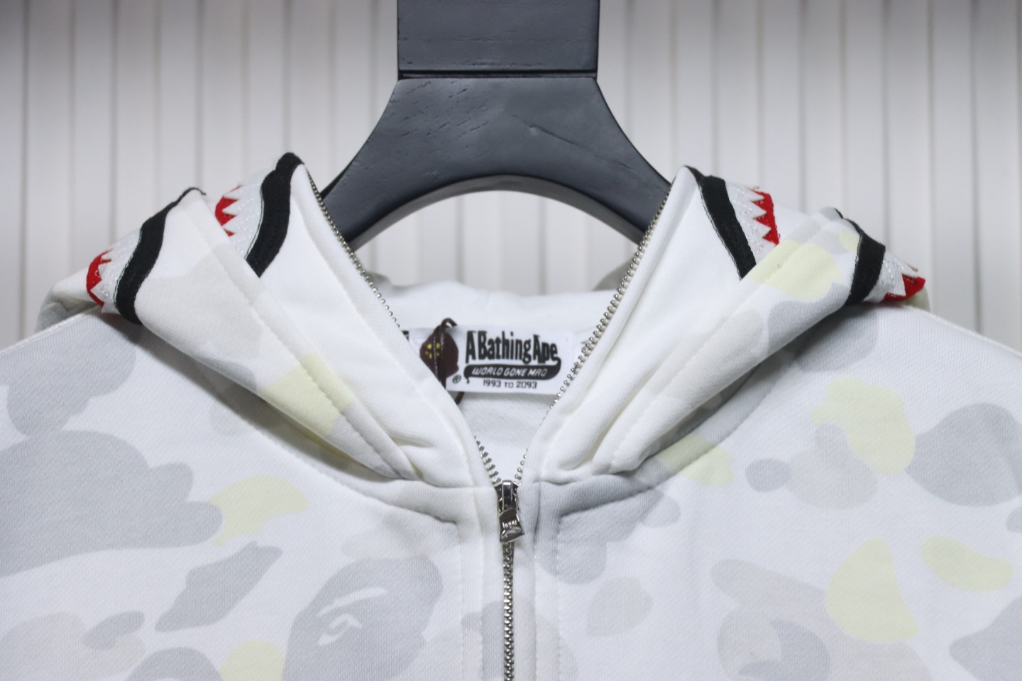 BAPE Shark's Head Tiger's Head Zipper Luminous Camouflage Double Hoodie