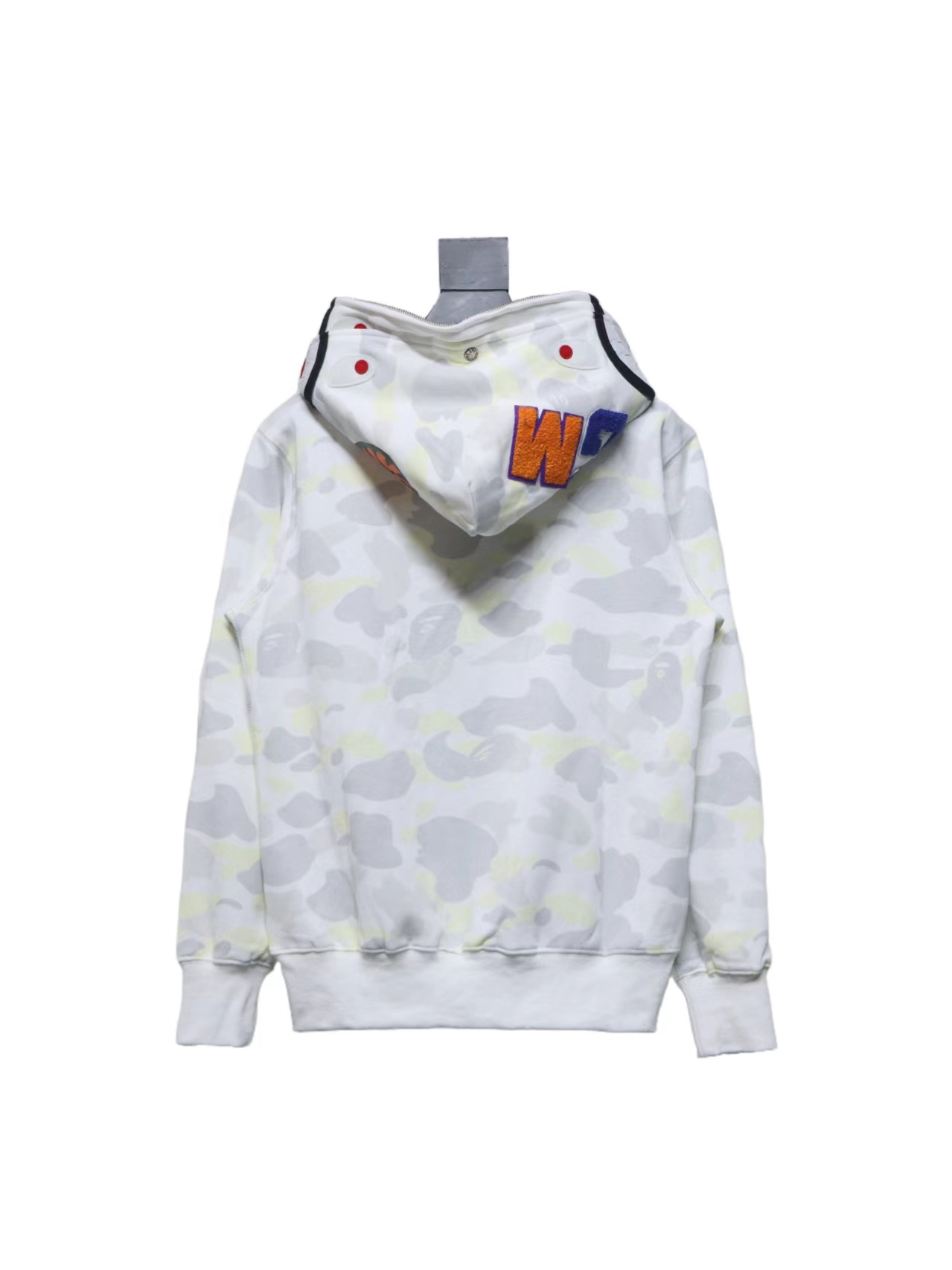 BAPE Shark's Head Tiger's Head Zipper Luminous Camouflage Double Hoodie